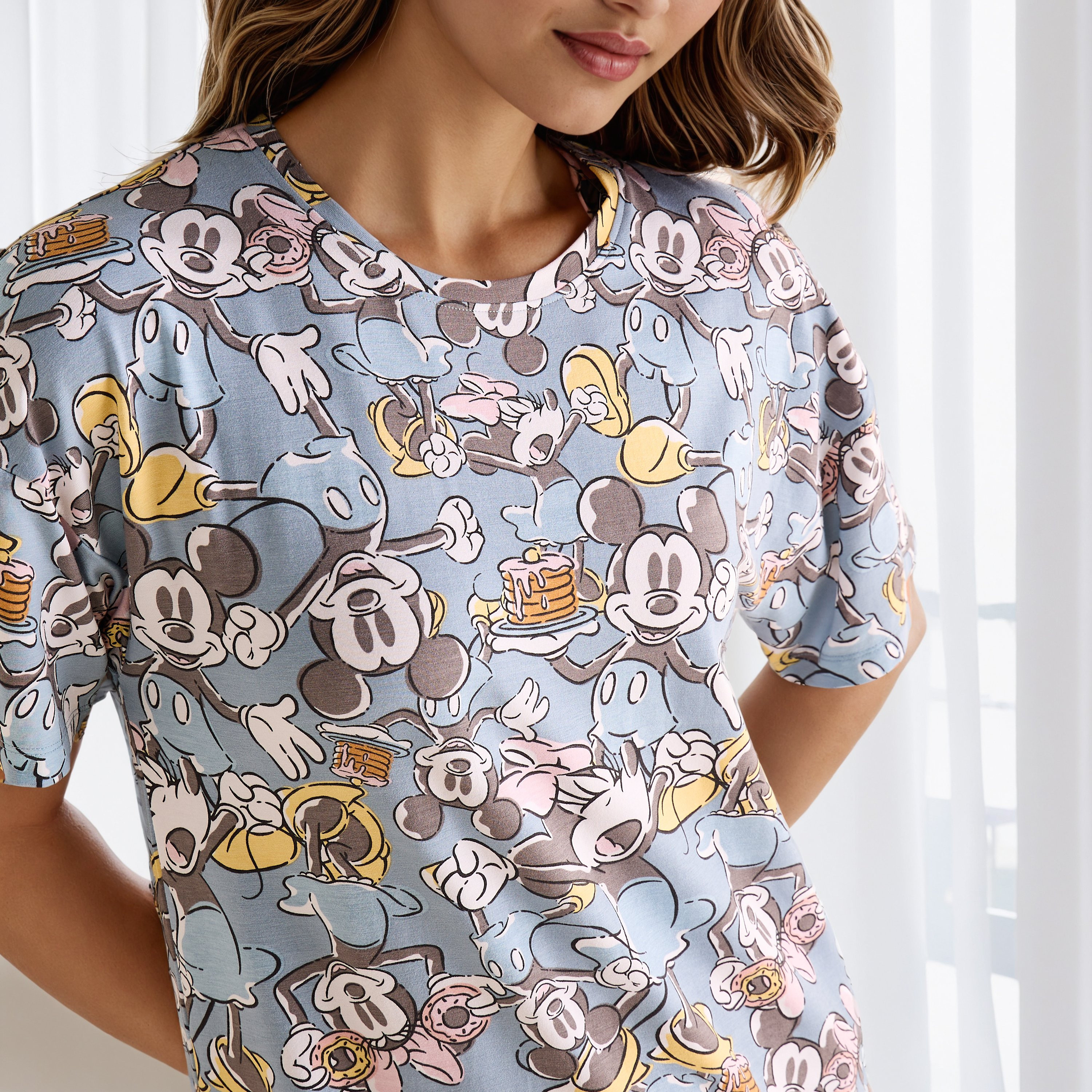 All-Over Mickey and Minnie Mouse Print Sleepshirt-women-clothing-nightwear-nighties-image-4