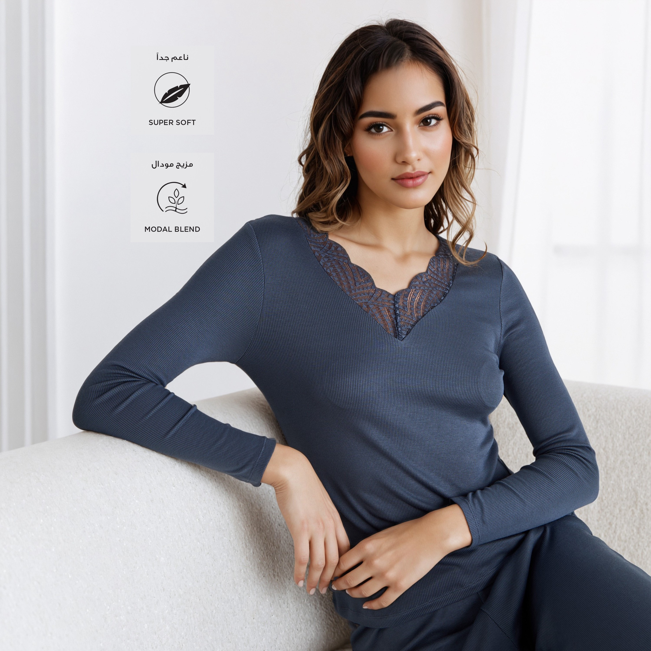 Lace Trim Pyjama Set-women-clothing-nightwear-pyjamas-longsets-image-2
