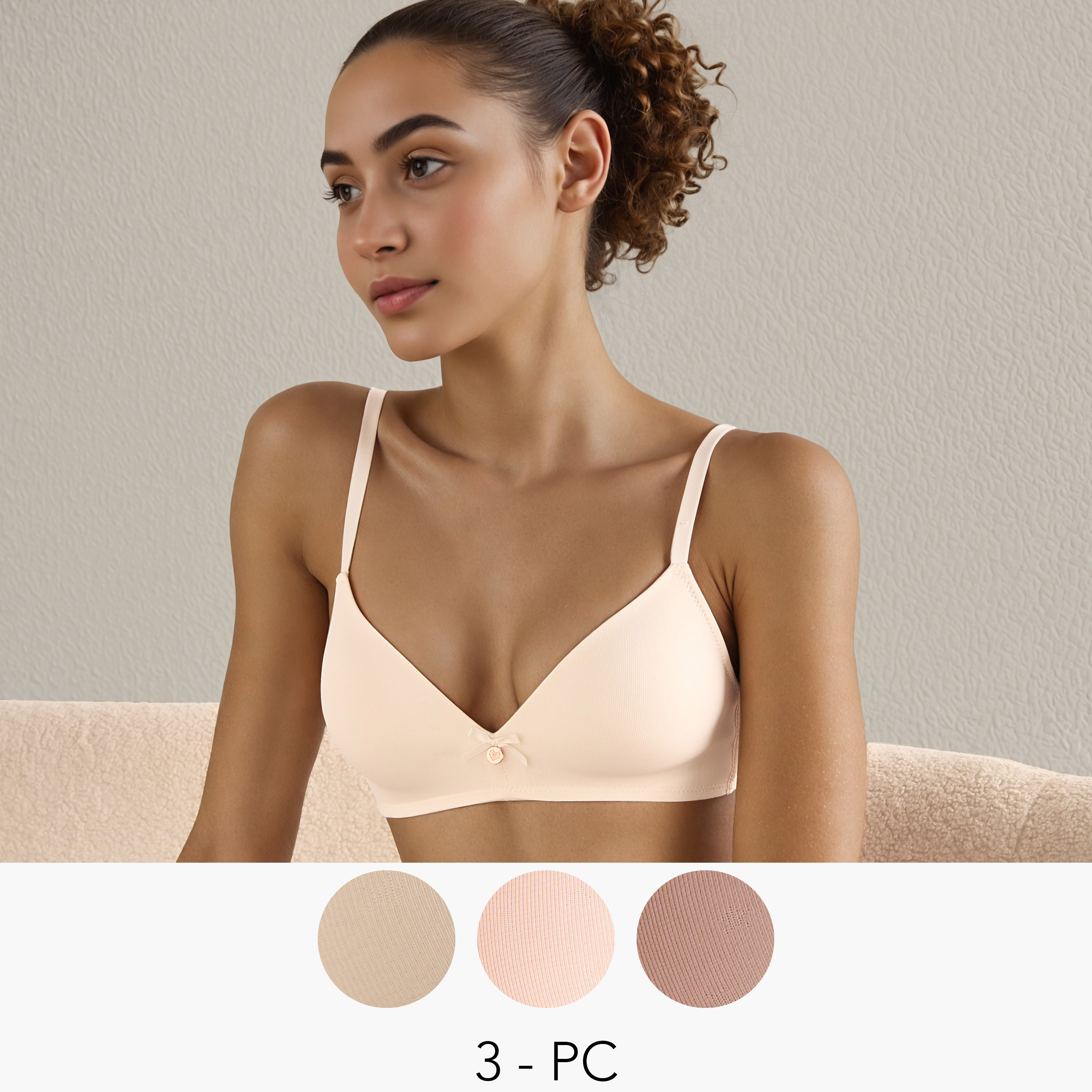 Set of 3 - Jacquard A-frame Bra-women-clothing-lingerie-bras-image-1