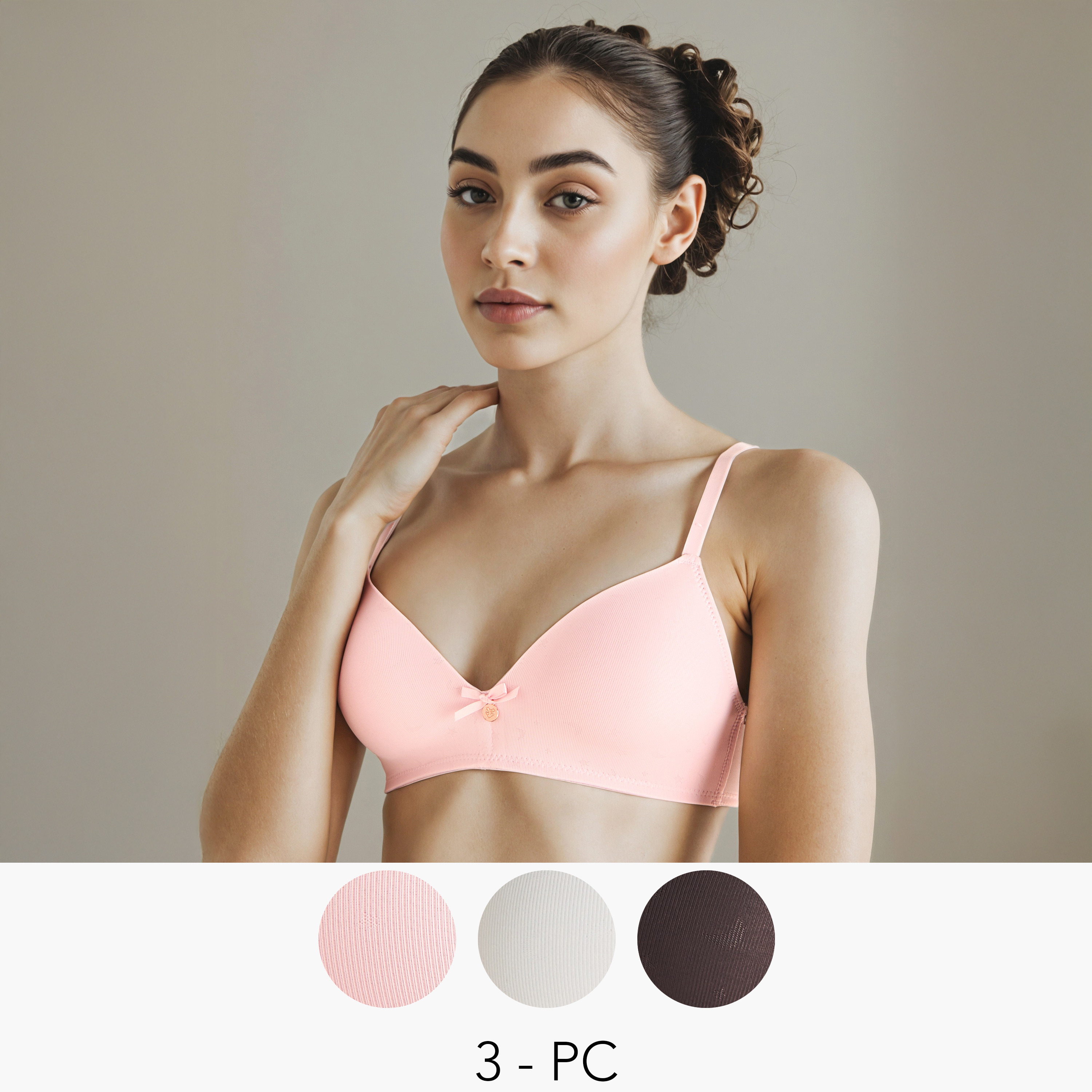 Set of 3 - Jacquard A-frame Bra-women-clothing-lingerie-bras-image-1