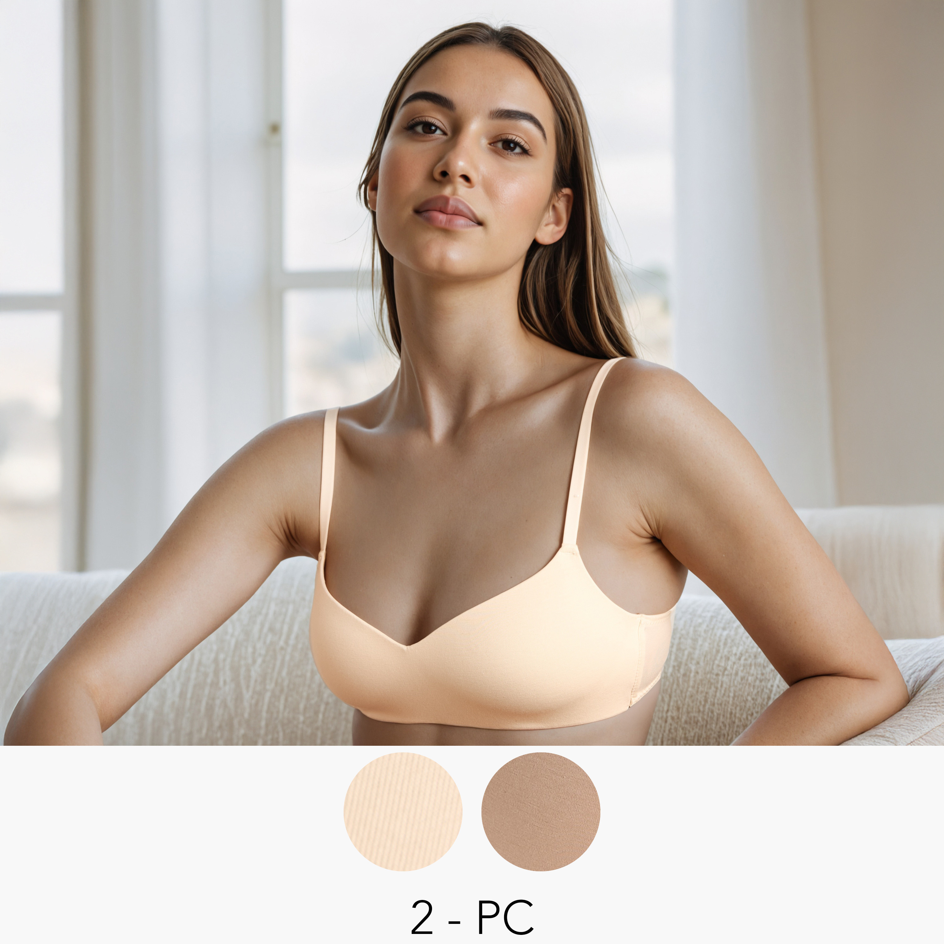 Set of 2 - Non Wired Balconette Bra-women-clothing-lingerie-bras-image-1