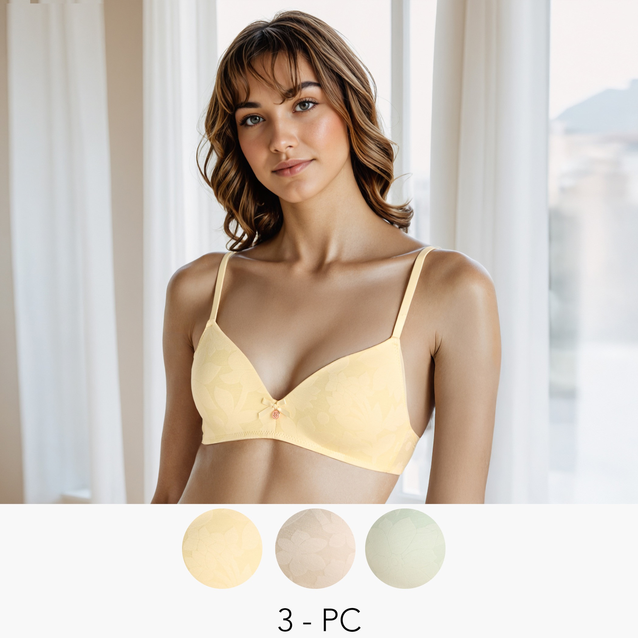 Set of 3 - Adjustable Strap A-frame Bra-women-clothing-lingerie-bras-image-1