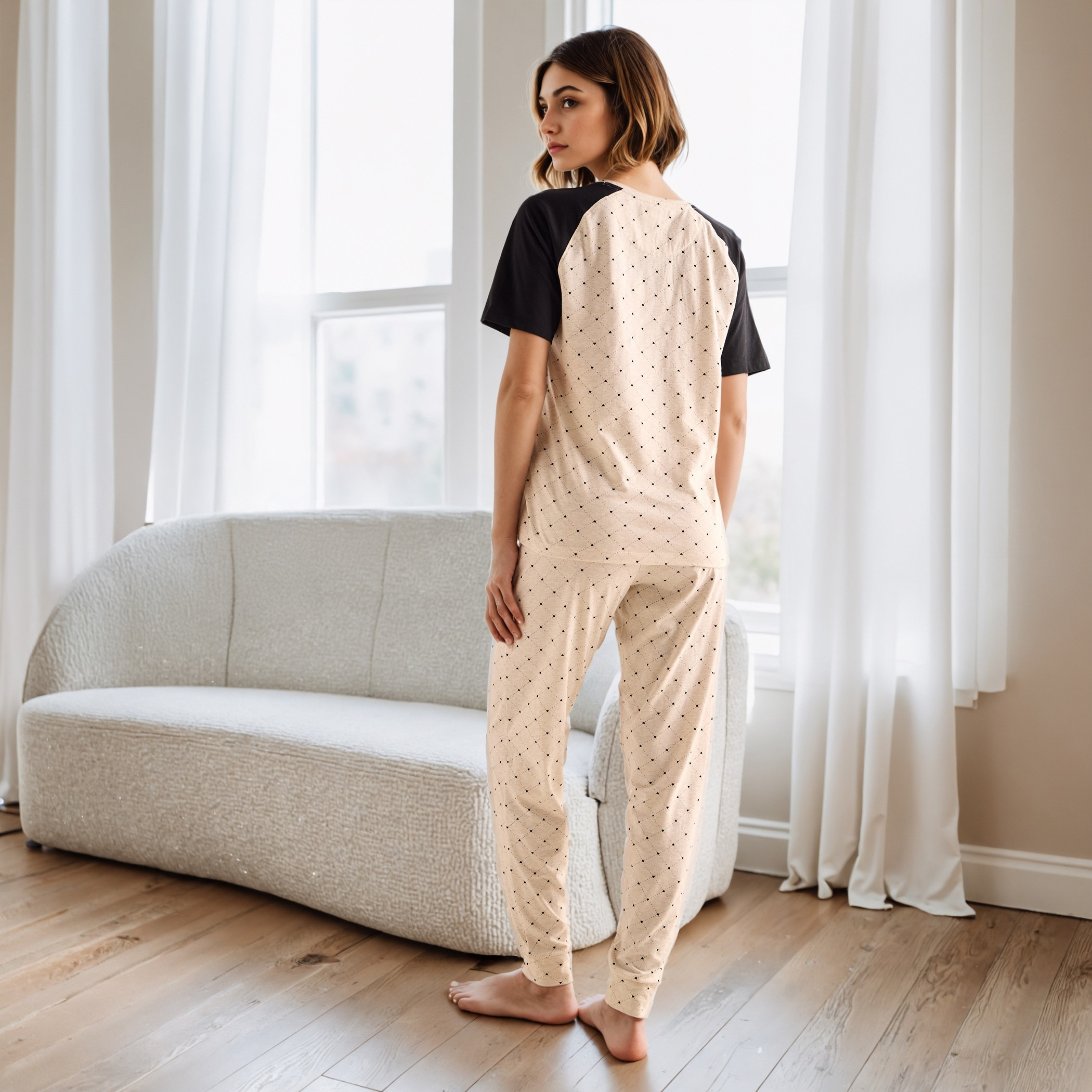 طقم بيجاما قطن بطبعات-women-clothing-nightwear-pyjamas-longsets-image-3