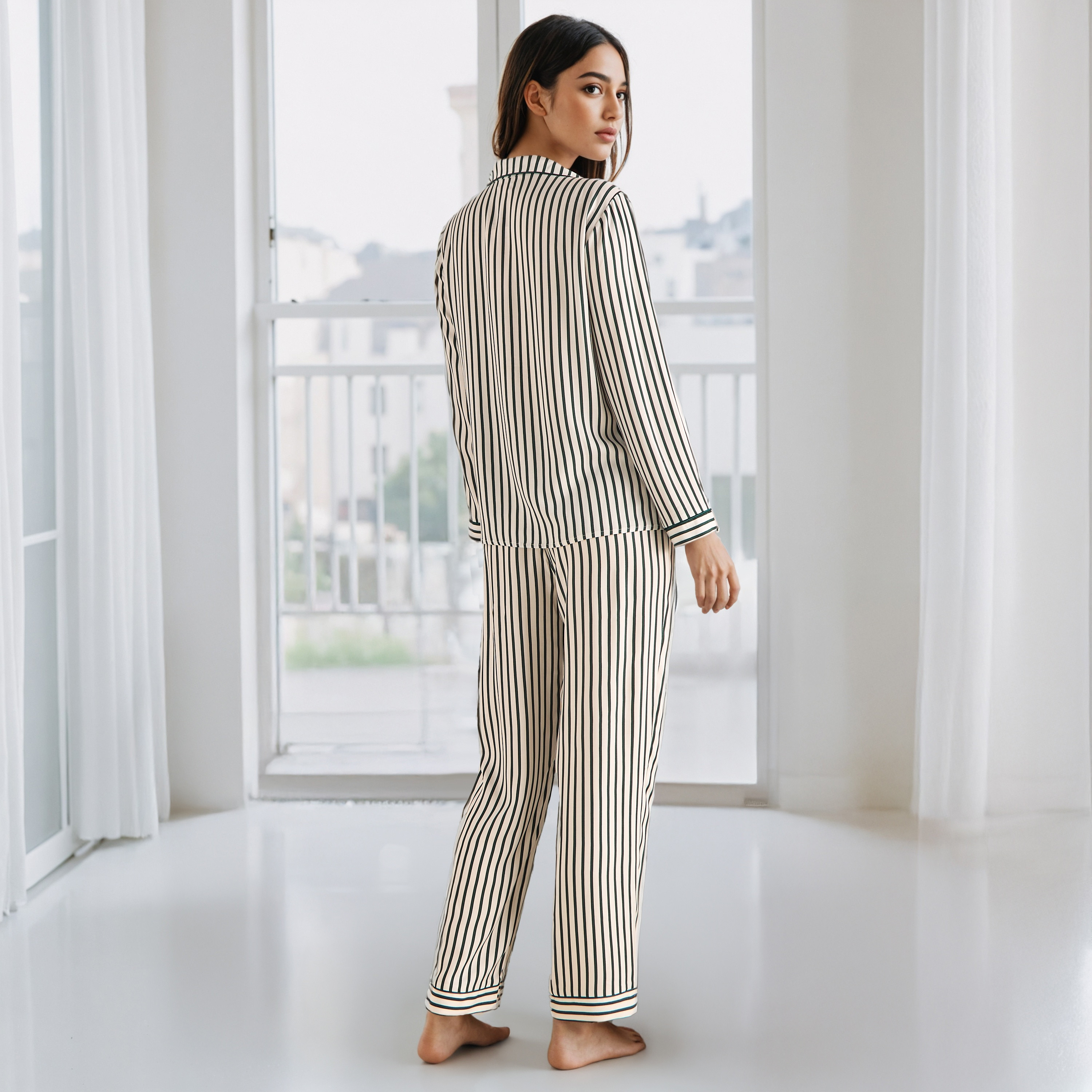 طقم بيجاما مقلم-women-clothing-nightwear-pyjamas-longsets-image-3