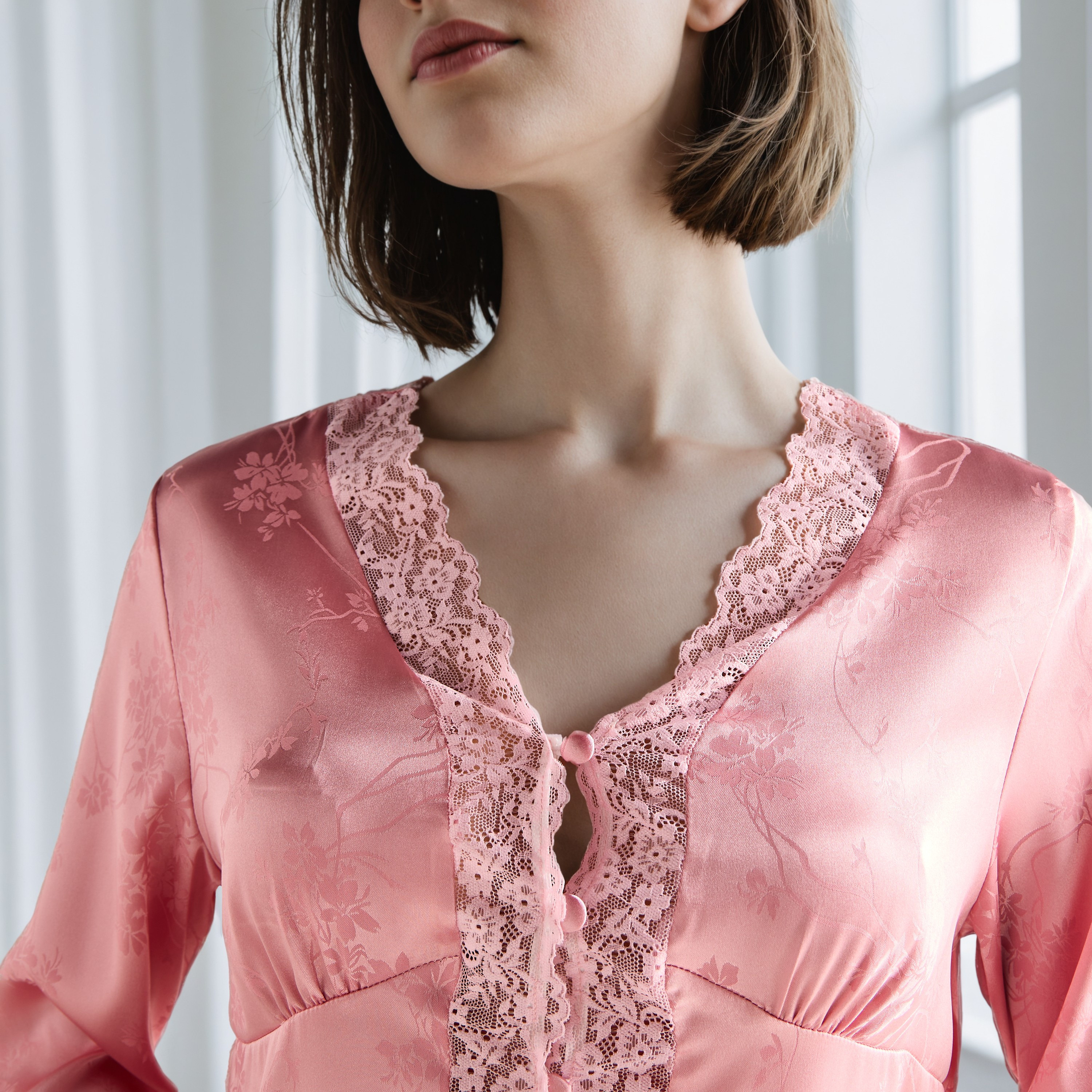 Lace Trim Jacquard Viscose Pyjama Set-women-clothing-nightwear-pyjamas-longsets-image-5