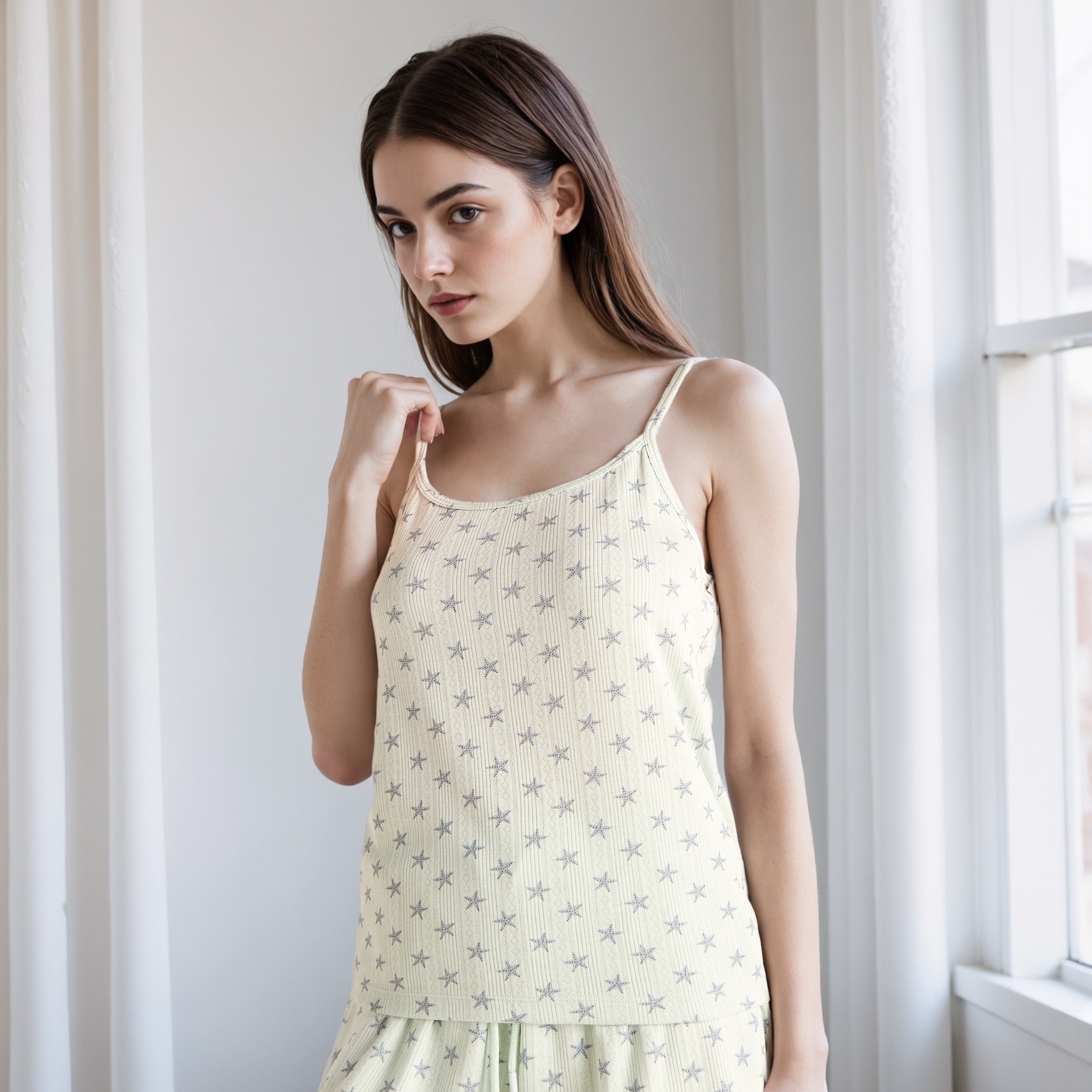 Star Print Sleeveless Top and Shorts Set-women-clothing-nightwear-pyjamas-shortsets-image-2