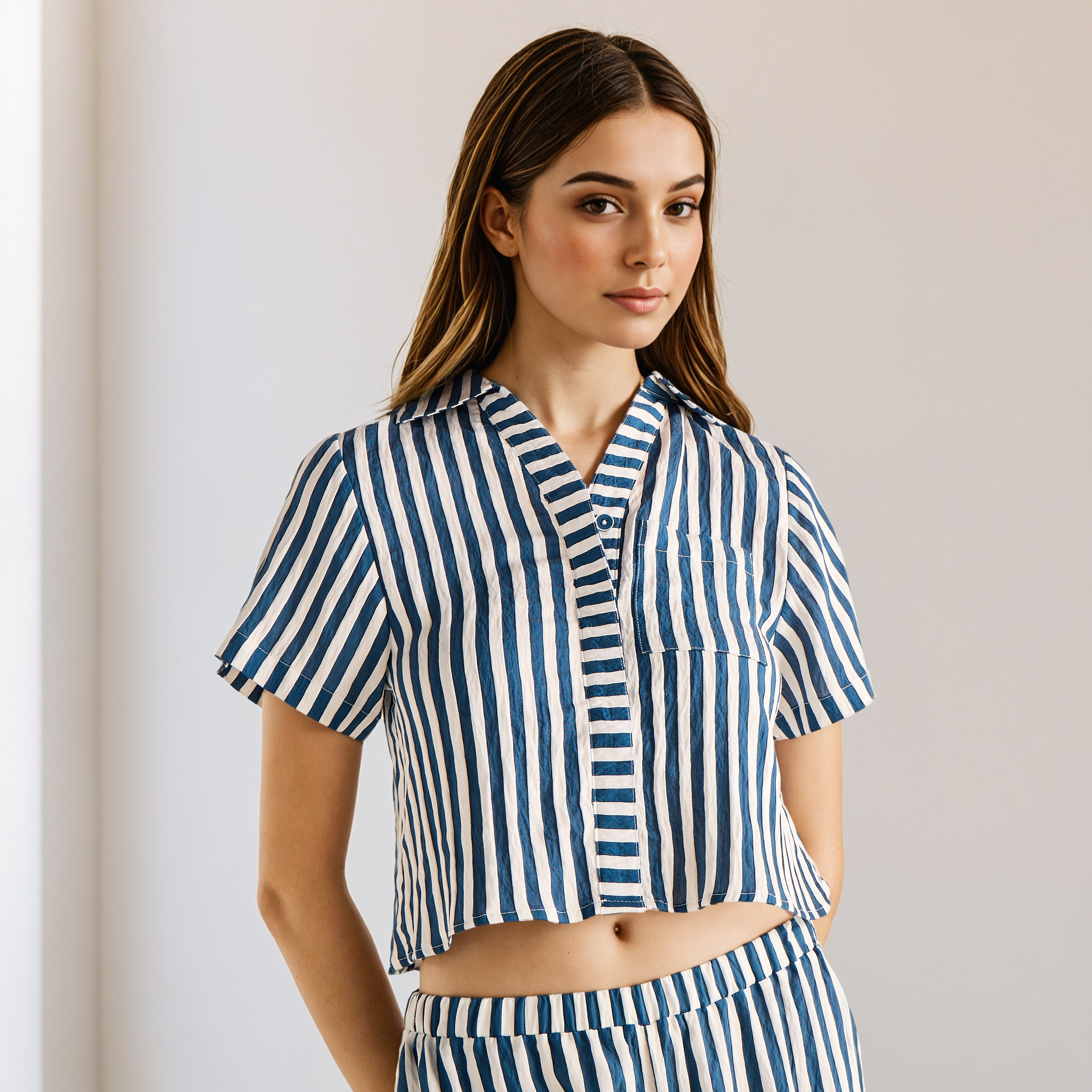 طقم بيجاما مقلمة-women-clothing-nightwear-pyjamas-longsets-image-2