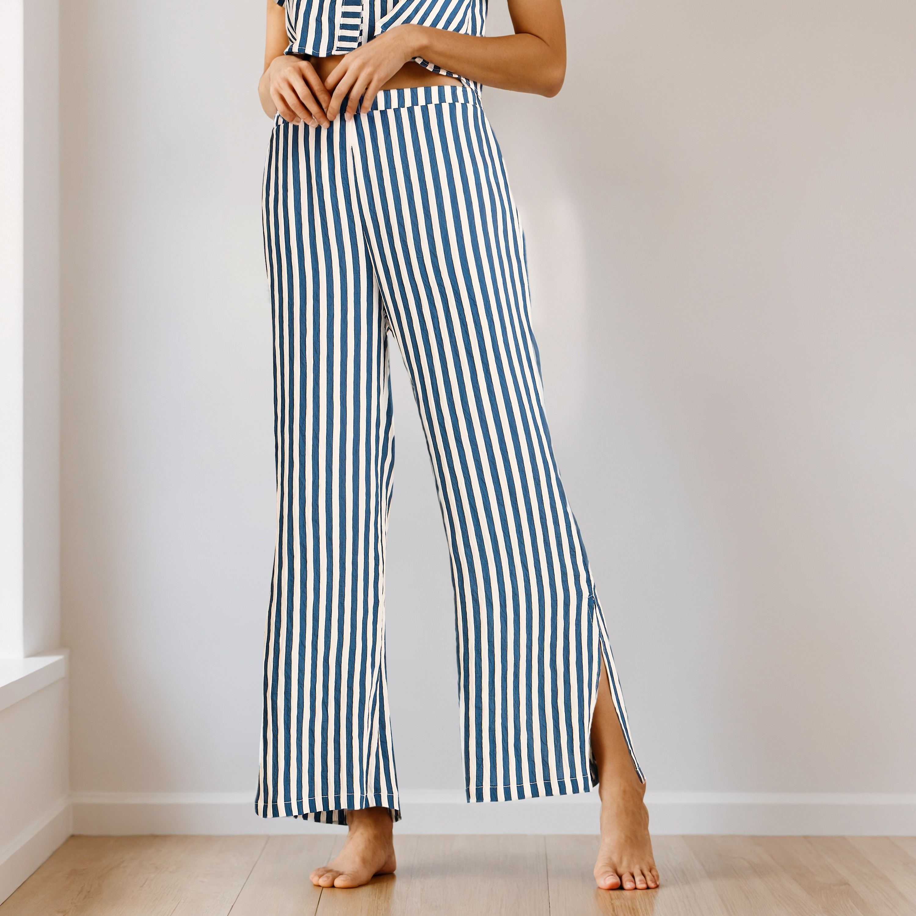 طقم بيجاما مقلمة-women-clothing-nightwear-pyjamas-longsets-image-4