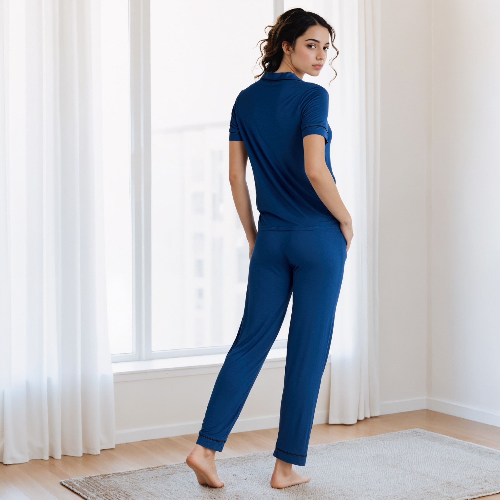 Contrast Piping Pyjama Set-women-clothing-nightwear-pyjamas-longsets-image-3