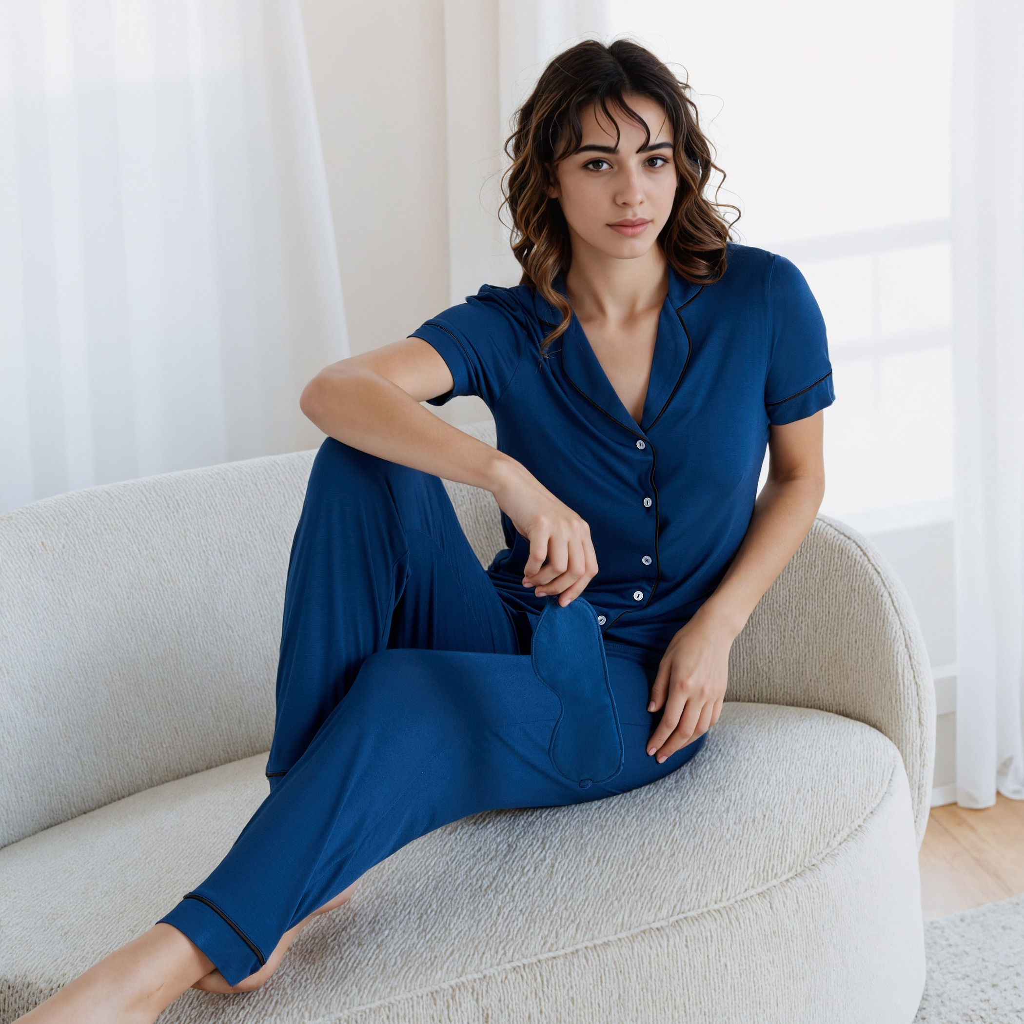 Contrast Piping Pyjama Set-women-clothing-nightwear-pyjamas-longsets-image-8