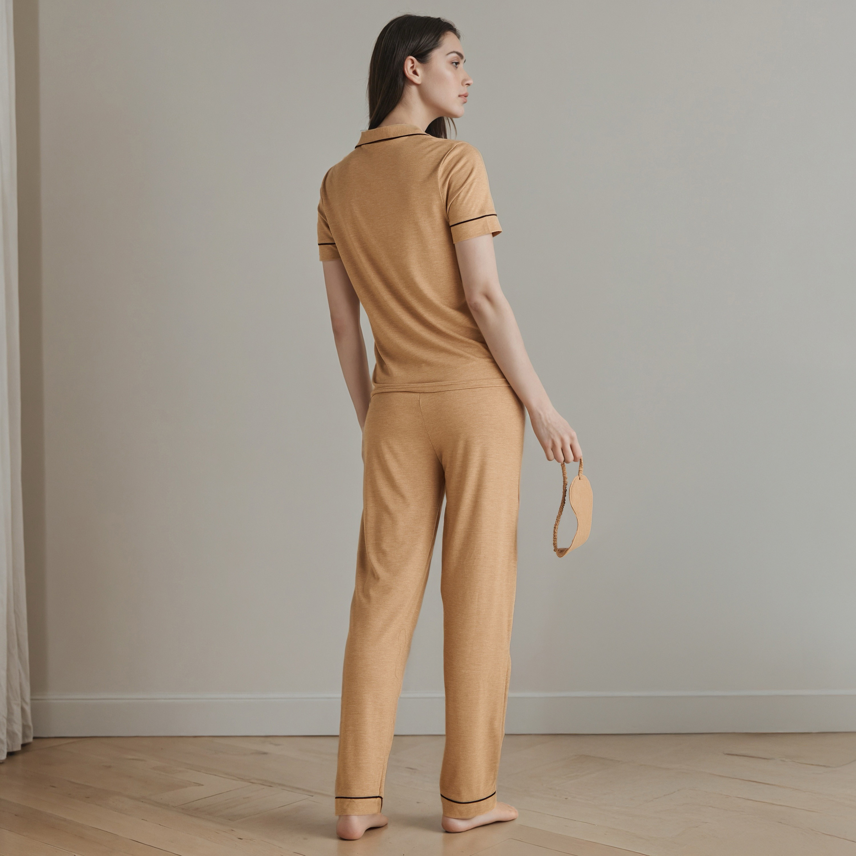 Contrast Piping Pyjama Set-women-clothing-nightwear-pyjamas-longsets-image-3
