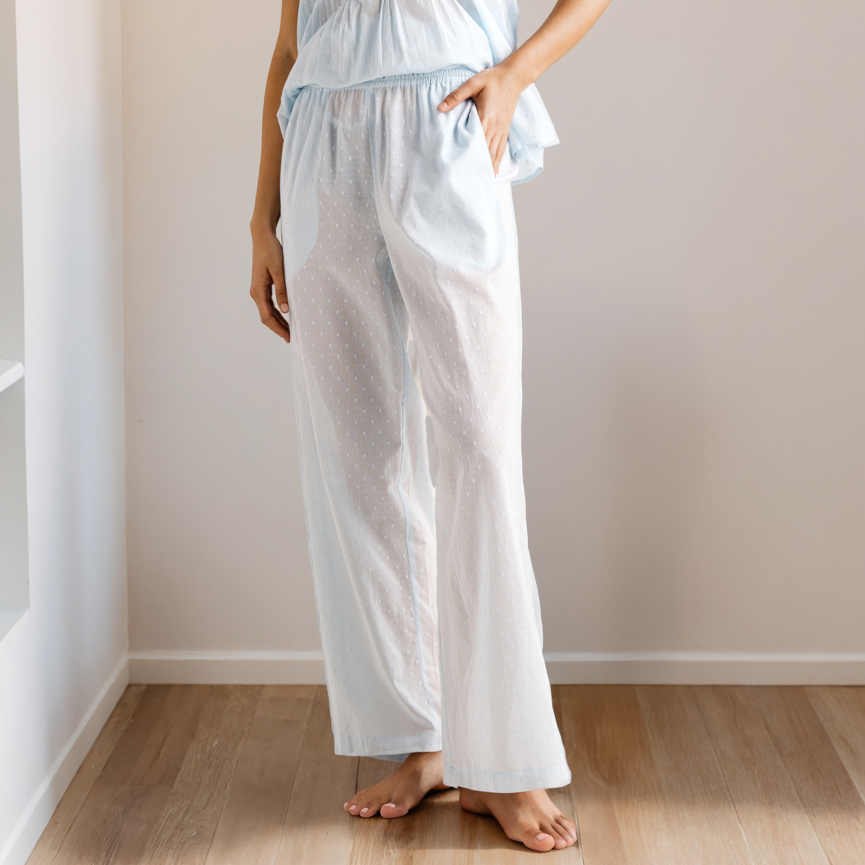 Swiss Dot Print Cotton Pyjama Set-women-clothing-nightwear-pyjamas-longsets-image-4