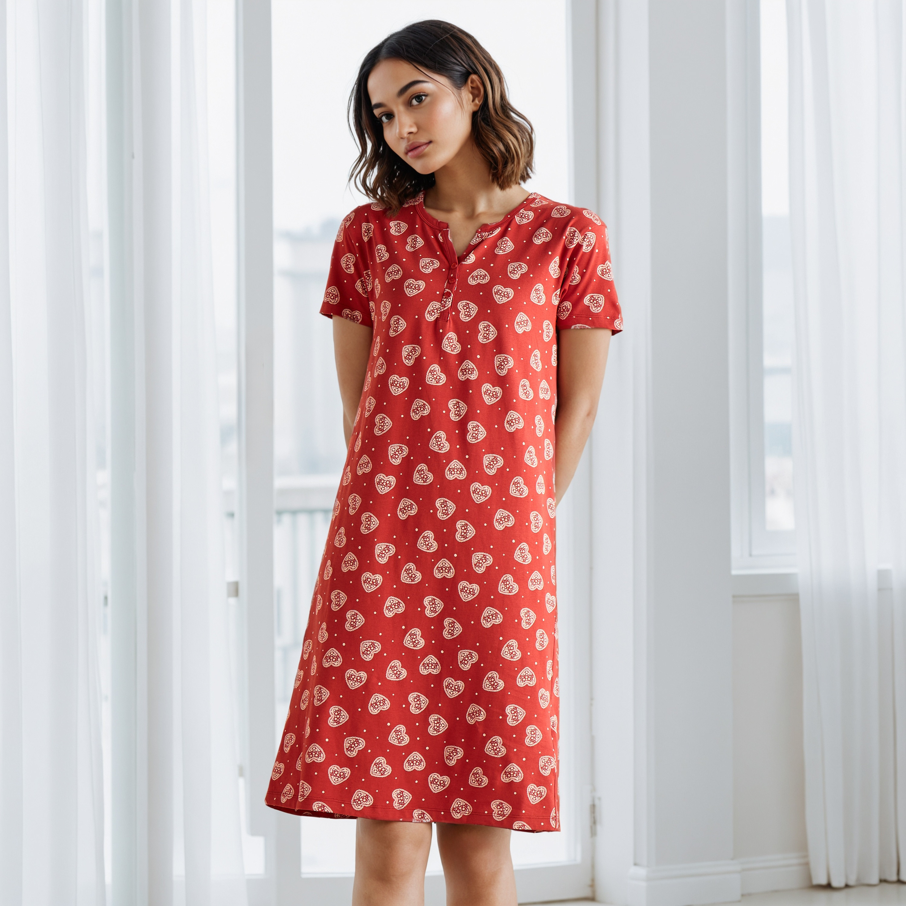 Printed Cotton Night Dress-women-clothing-nightwear-nighties-image-1