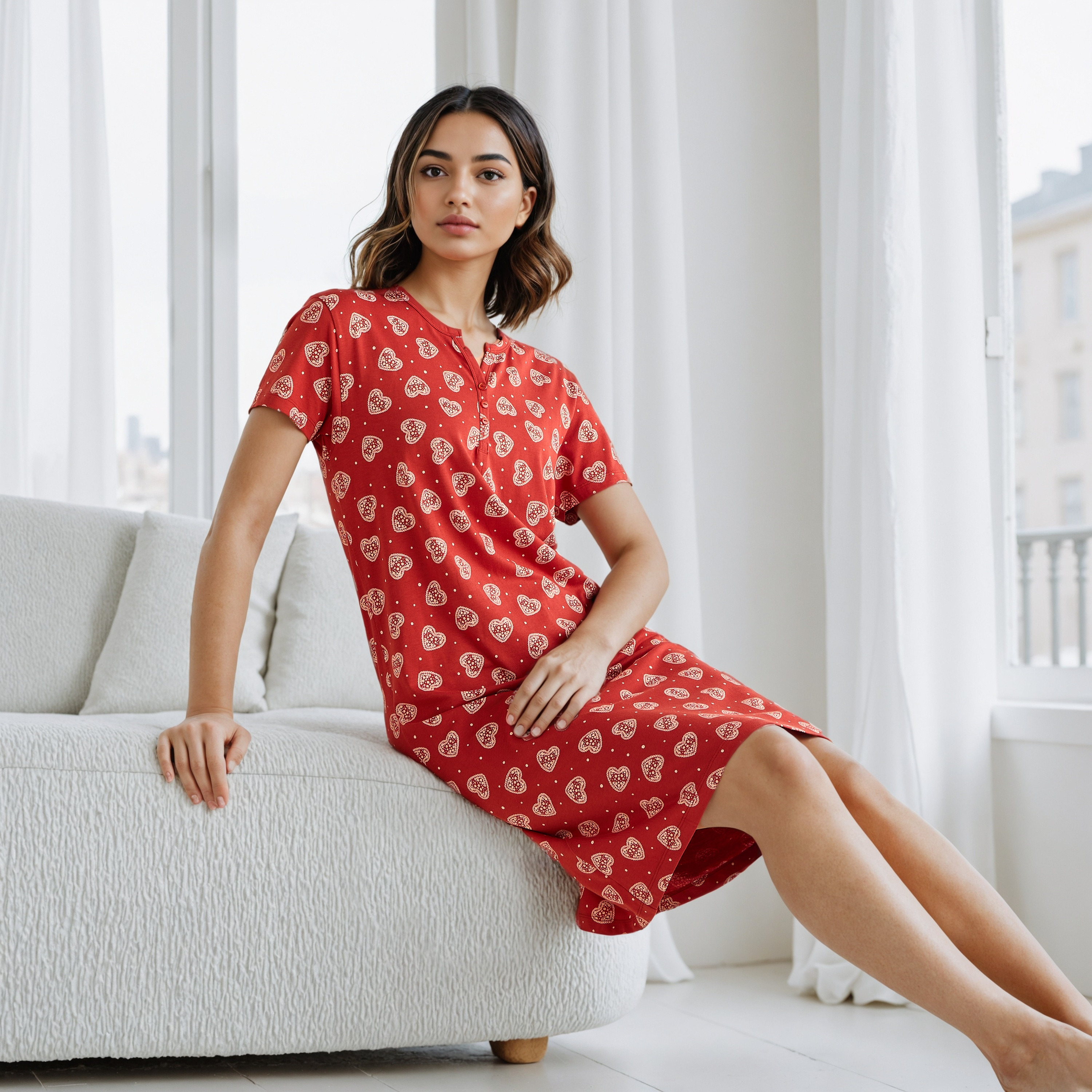 Printed Cotton Night Dress-women-clothing-nightwear-nighties-image-2