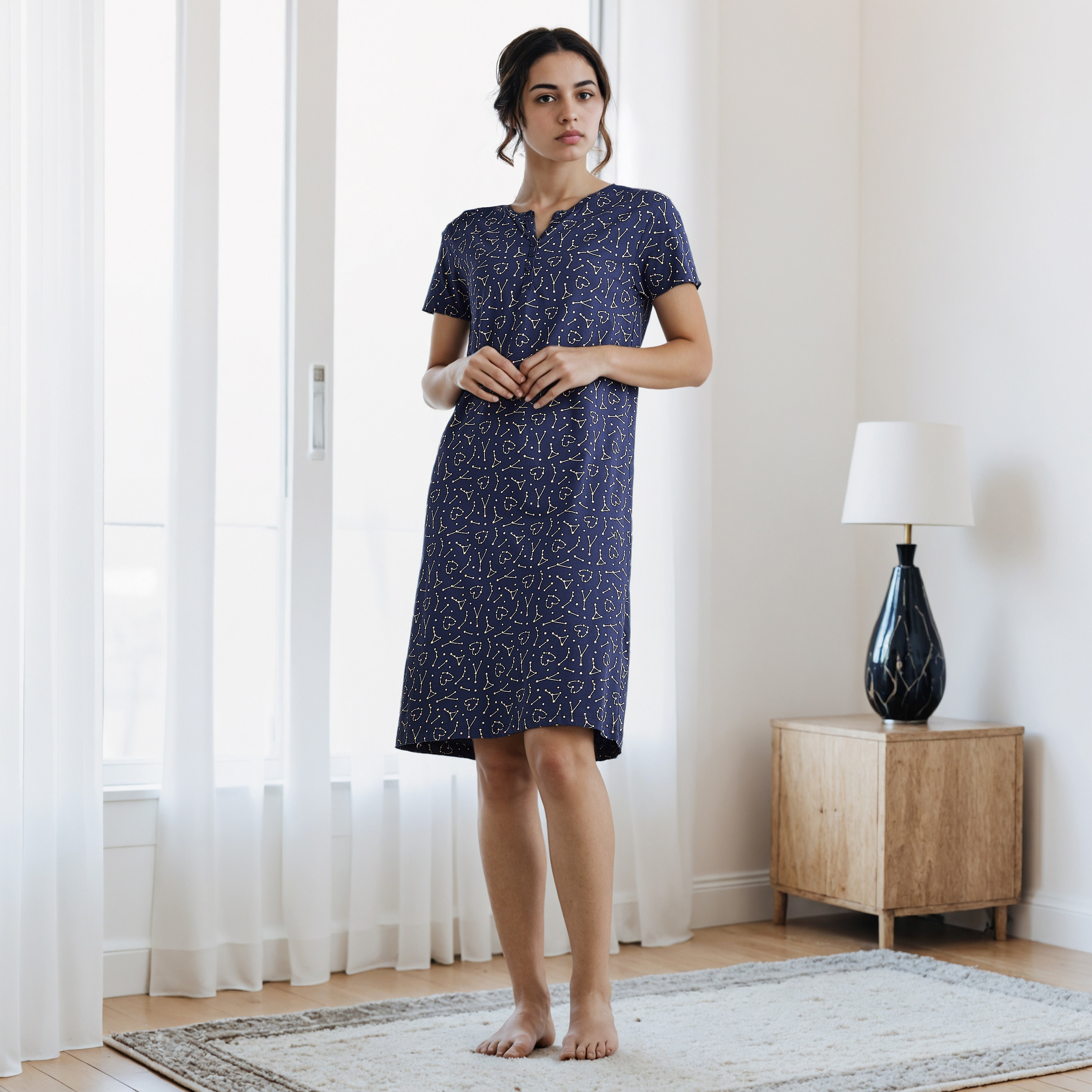 فستان نوم قطن بطبعات-women-clothing-nightwear-nighties-image-2