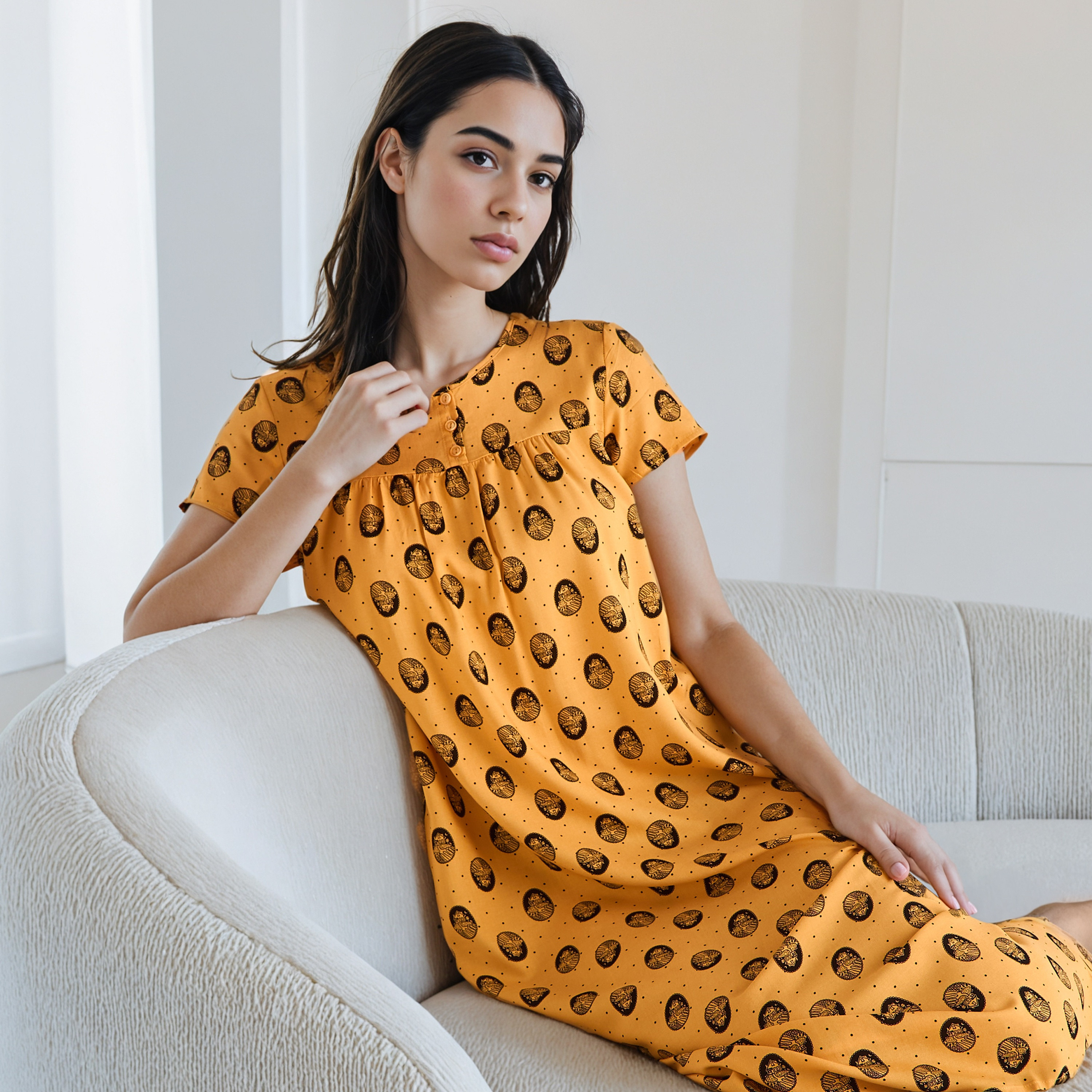 Printed Viscose Night Dress-women-clothing-nightwear-nighties-image-1