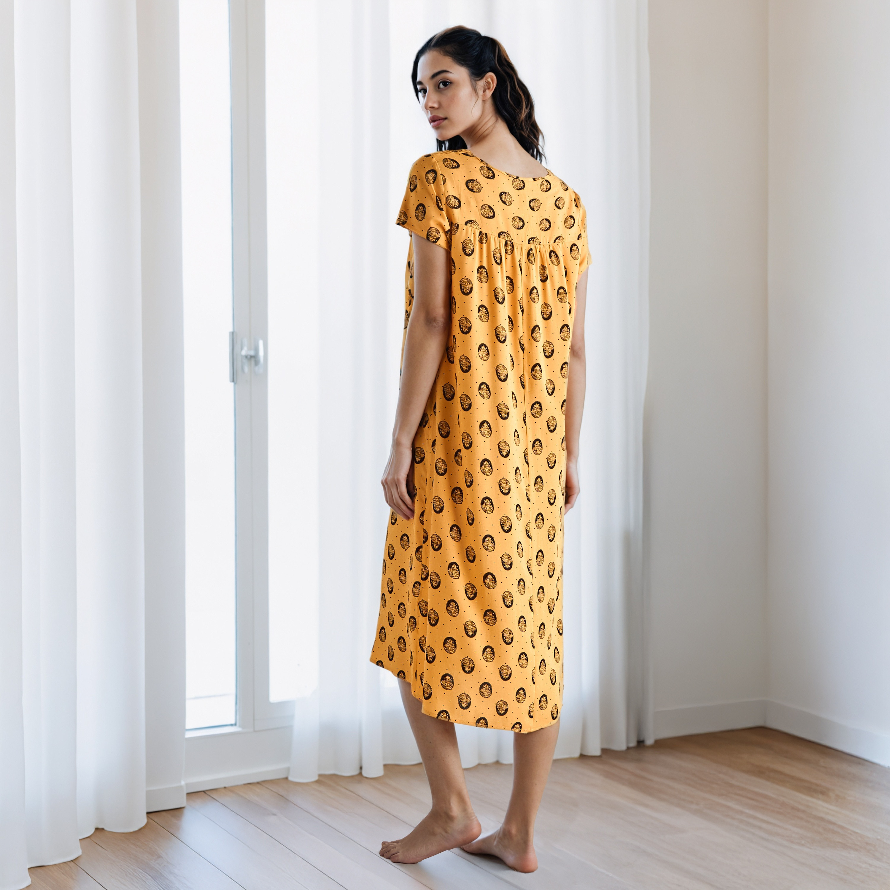 Printed Viscose Night Dress-women-clothing-nightwear-nighties-image-2