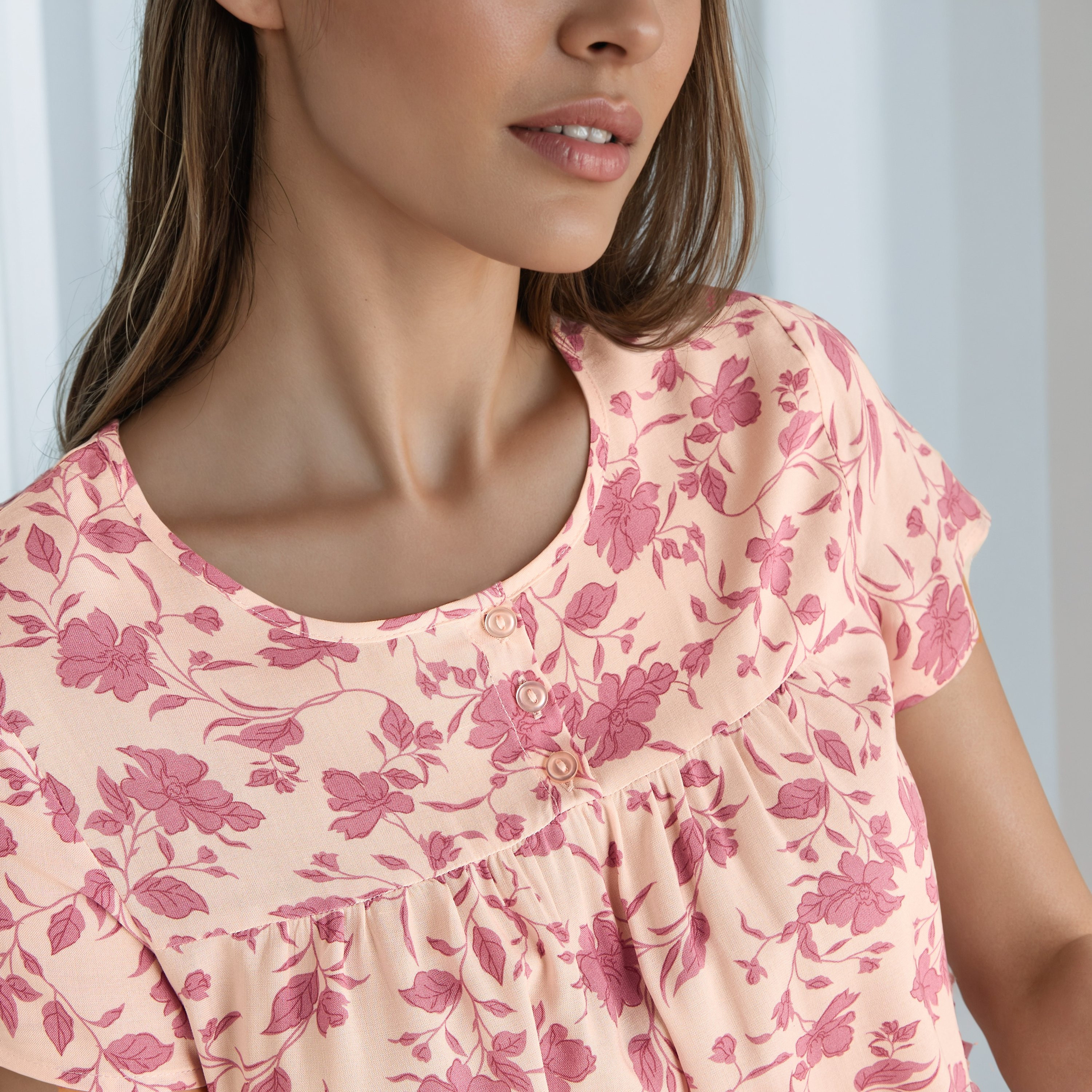 فستان نوم فيسكوز بطبعات زهور-women-clothing-nightwear-nighties-image-3