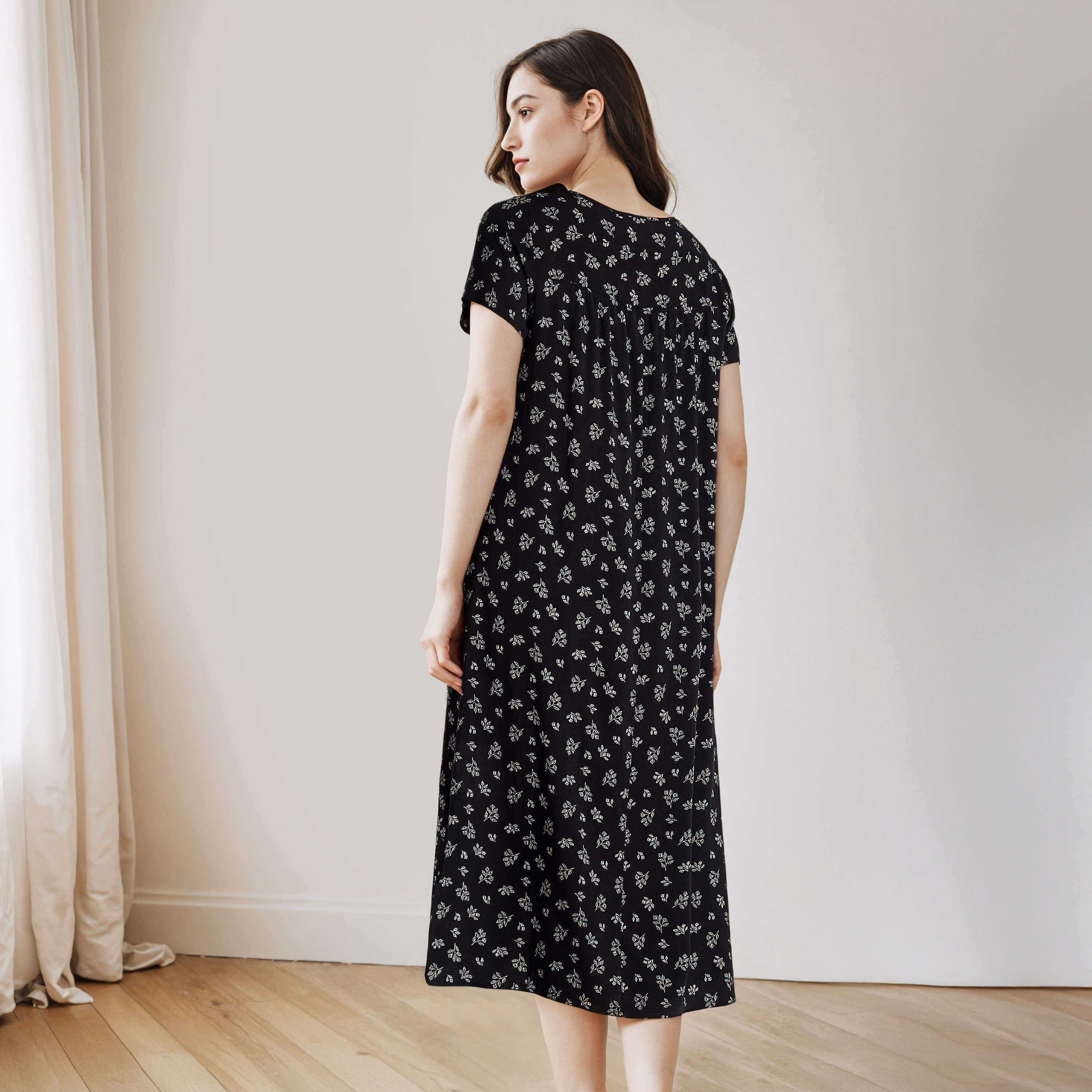 فستان نوم فيسكوز بطبعات زهور-women-clothing-nightwear-nighties-image-3