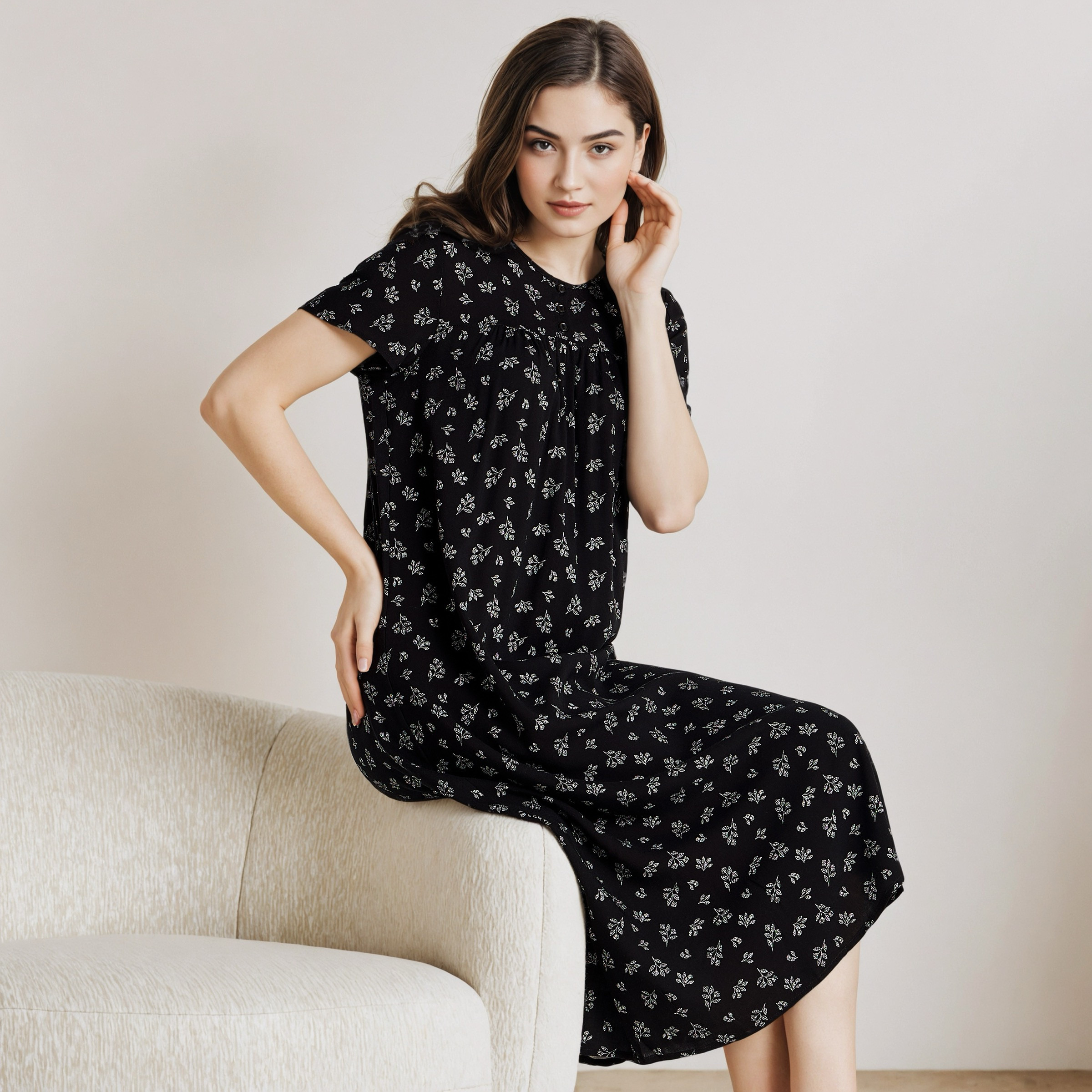 فستان نوم فيسكوز بطبعات زهور-women-clothing-nightwear-nighties-image-4