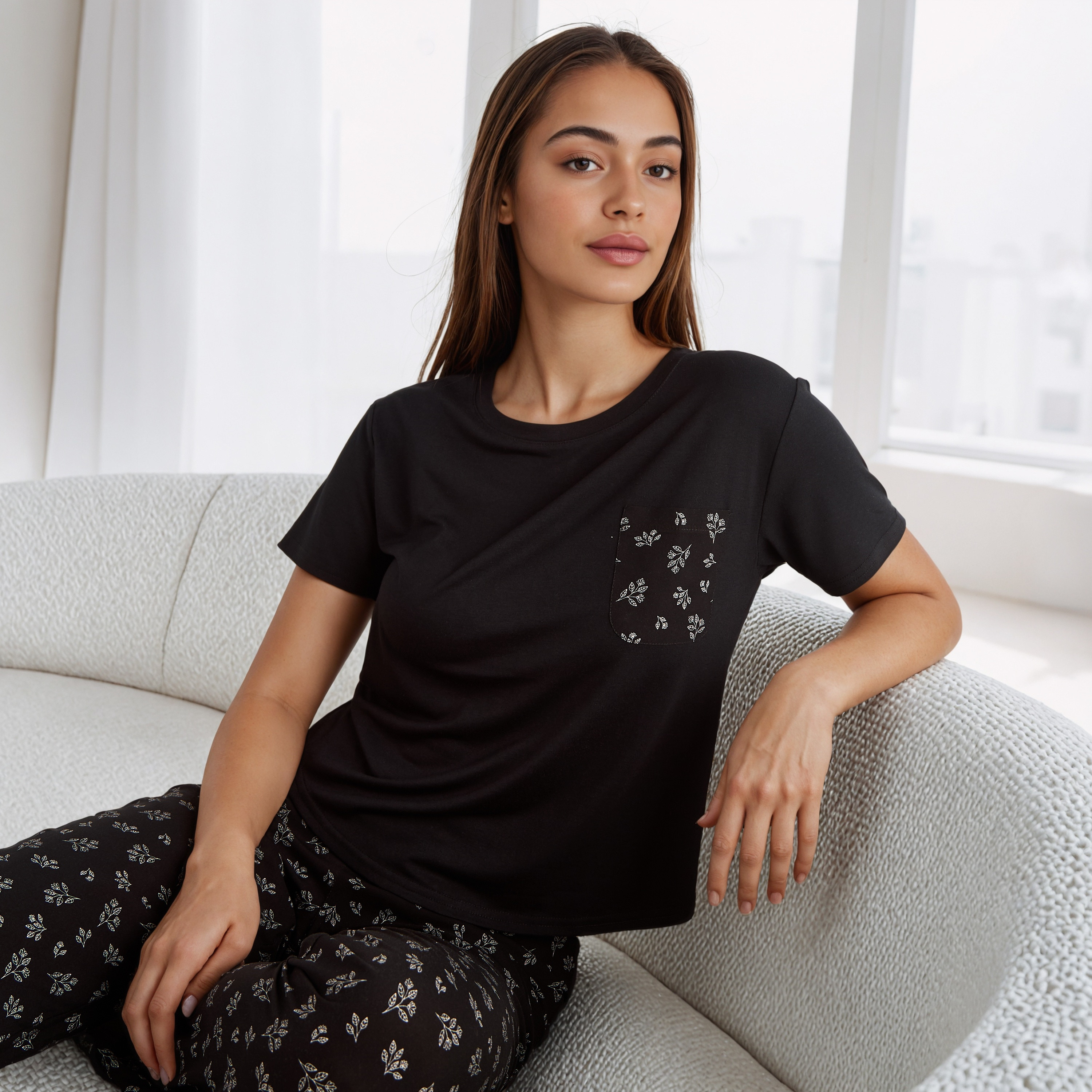 Floral Print Viscose Pyjama Set-women-clothing-nightwear-pyjamas-longsets-image-2