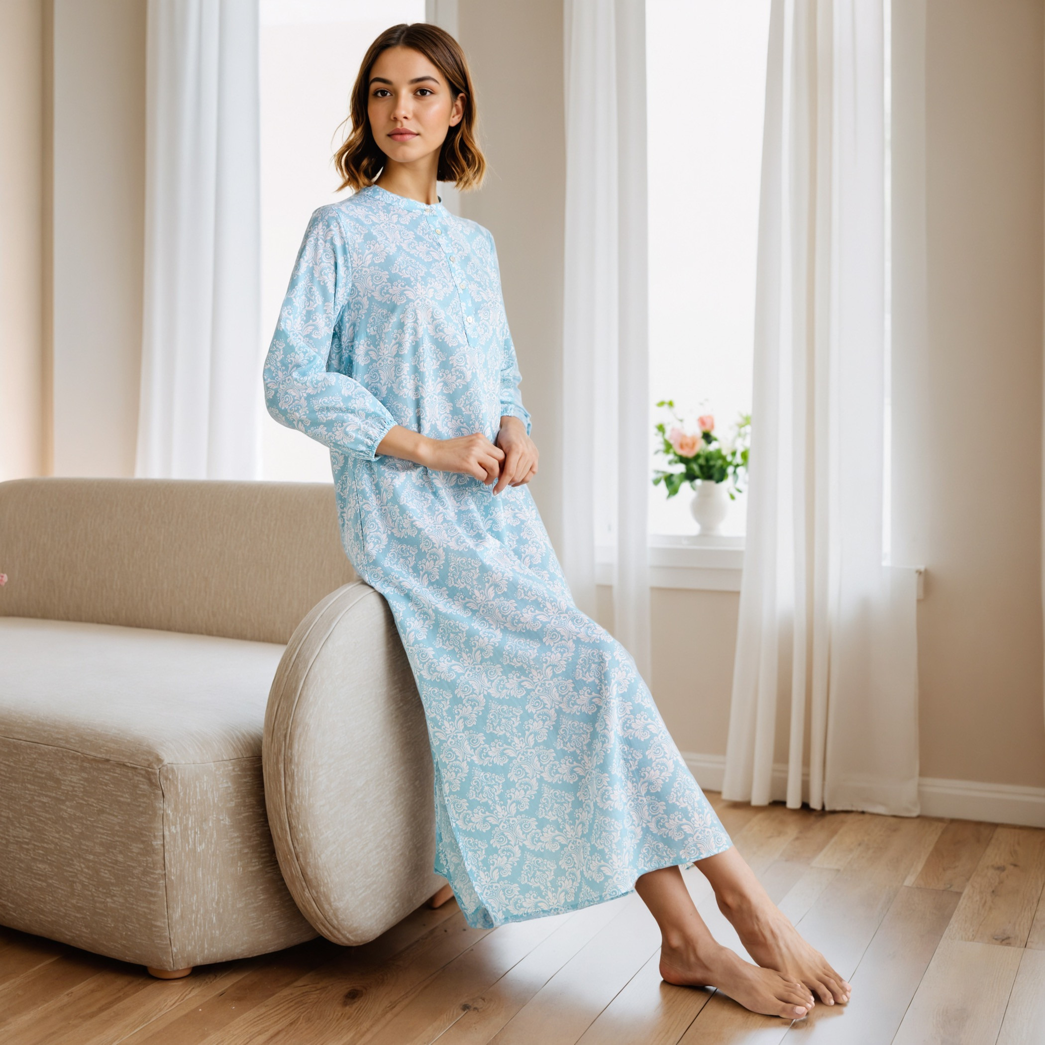 Printed Cotton Night Gown-women-clothing-nightwear-nighties-image-1