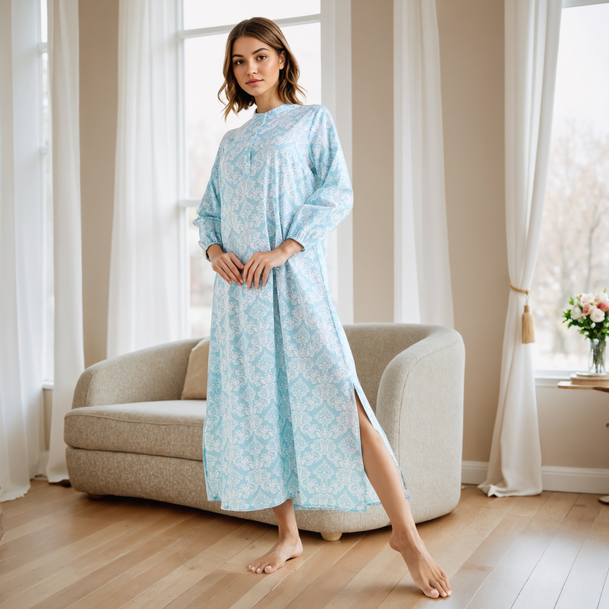 Printed Cotton Night Gown-women-clothing-nightwear-nighties-image-5