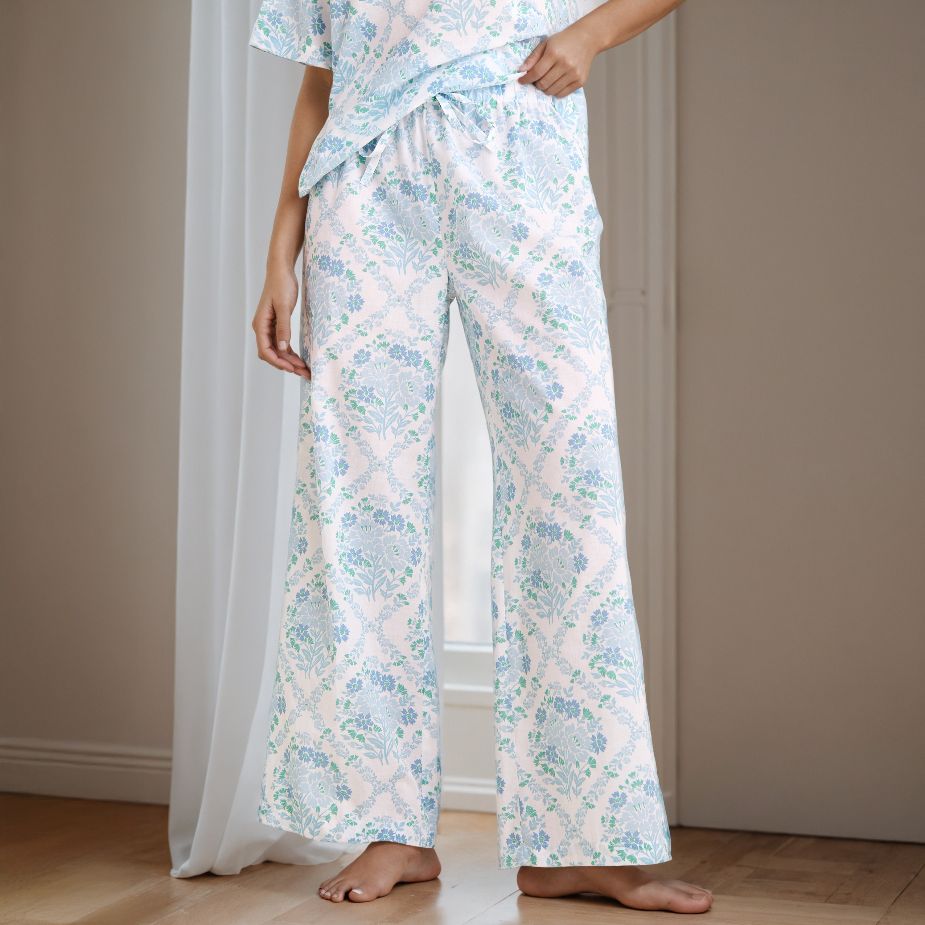 Floral Print Cotton Pyjama Set-women-clothing-nightwear-pyjamas-longsets-image-3