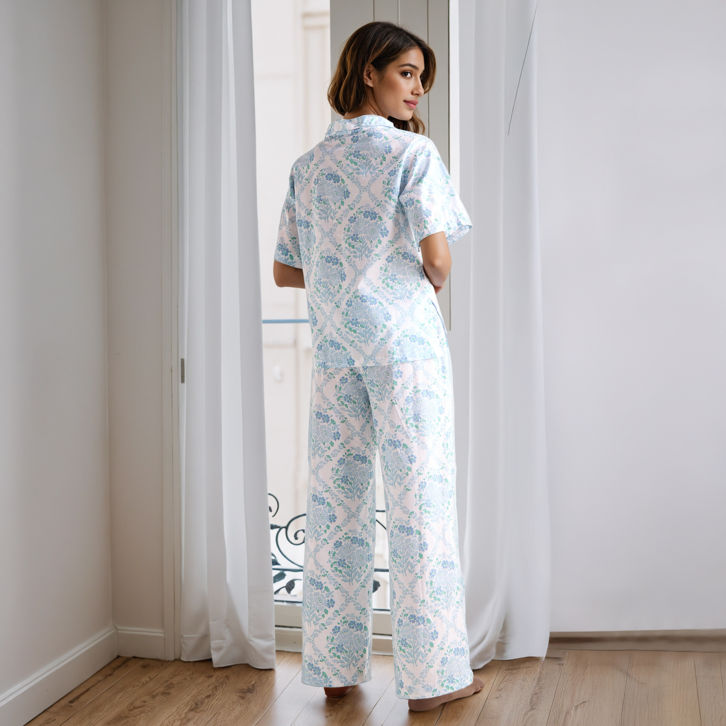 Floral Print Cotton Pyjama Set-women-clothing-nightwear-pyjamas-longsets-image-4