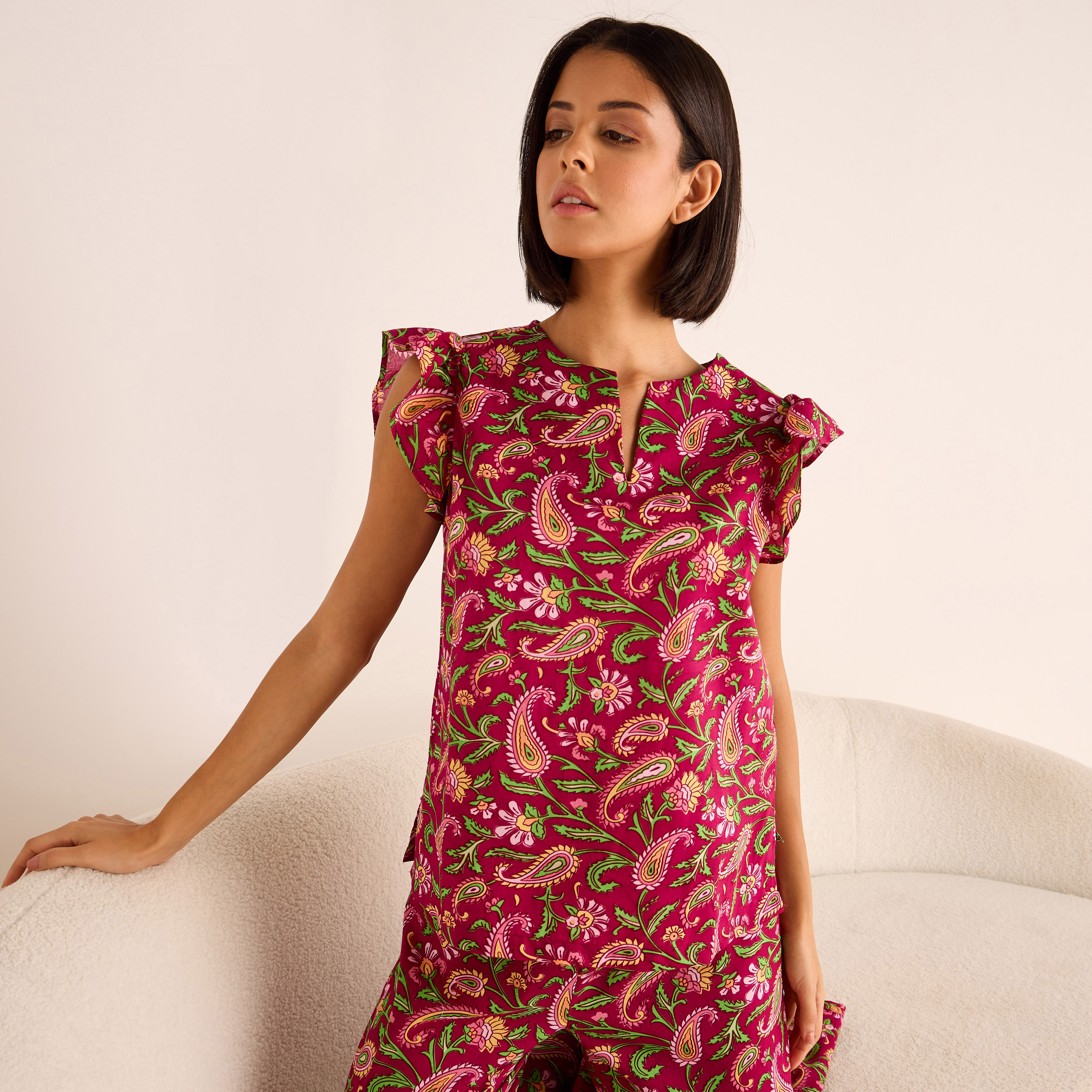 طقم بيجاما قطن بطبعات -women-clothing-nightwear-pyjamas-longsets-image-2