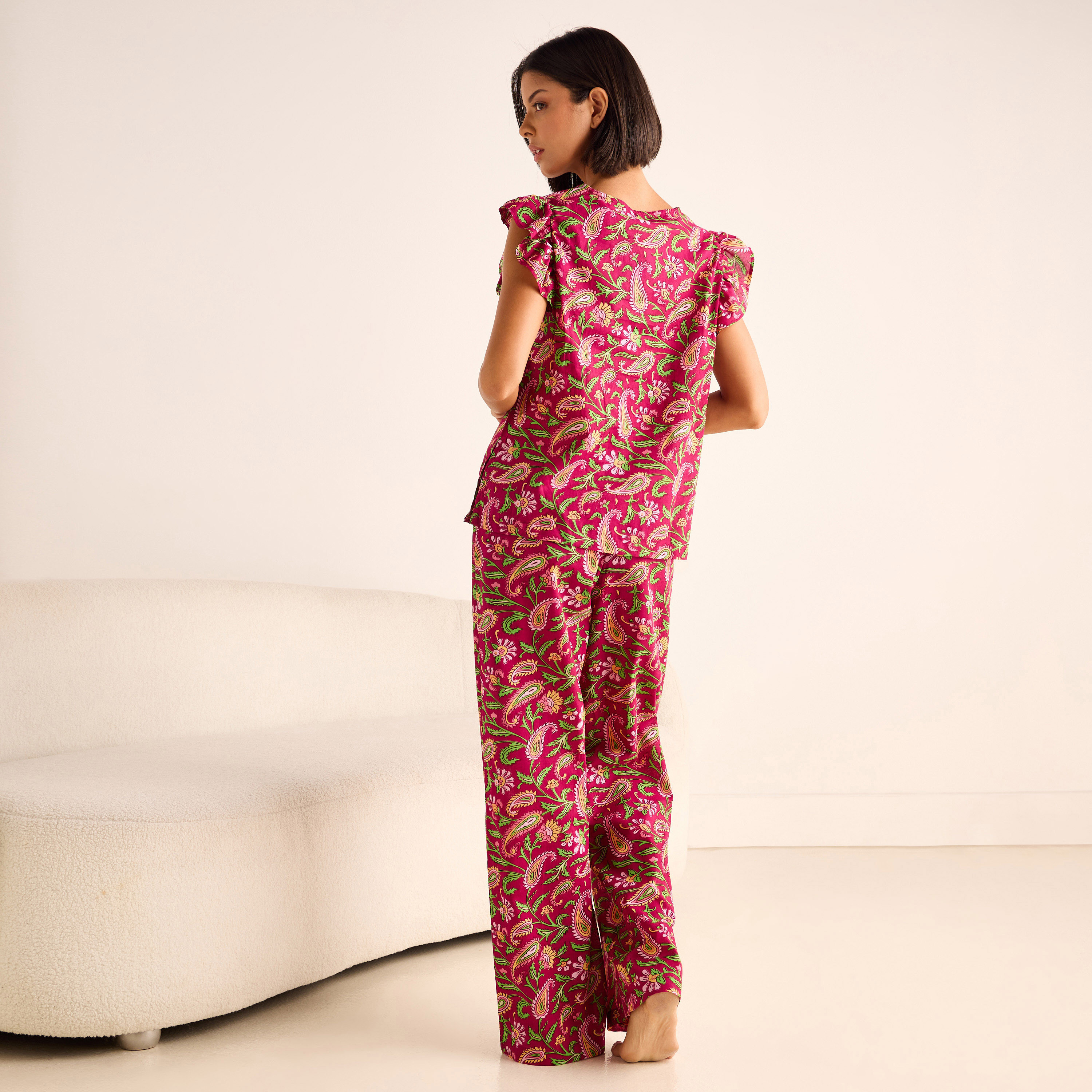 طقم بيجاما قطن بطبعات -women-clothing-nightwear-pyjamas-longsets-image-3