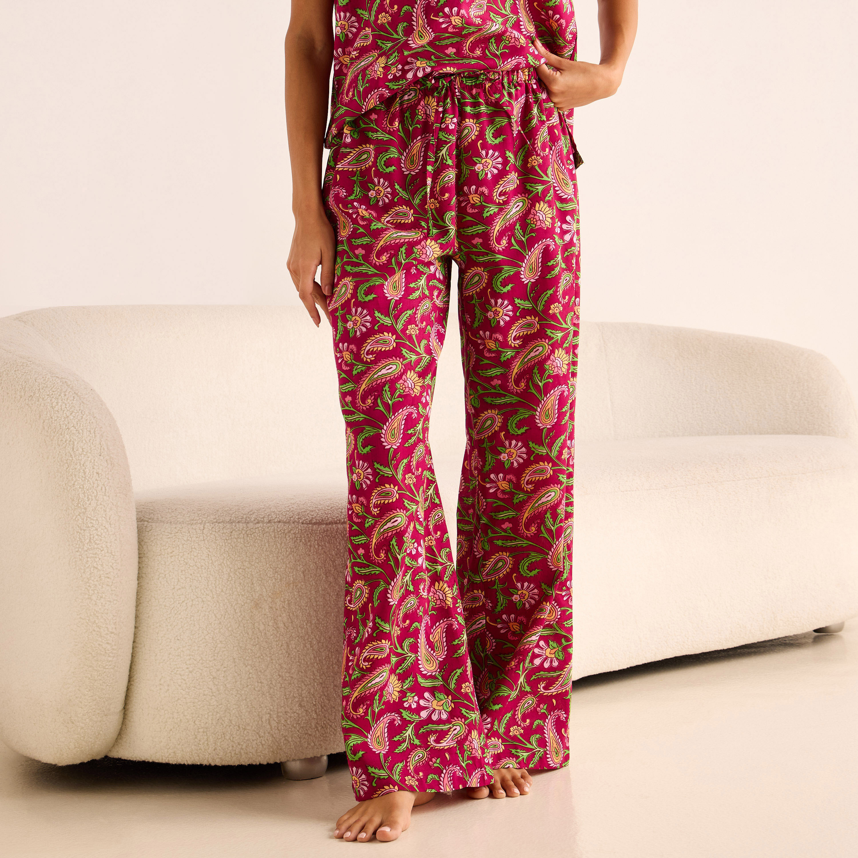 طقم بيجاما قطن بطبعات -women-clothing-nightwear-pyjamas-longsets-image-4