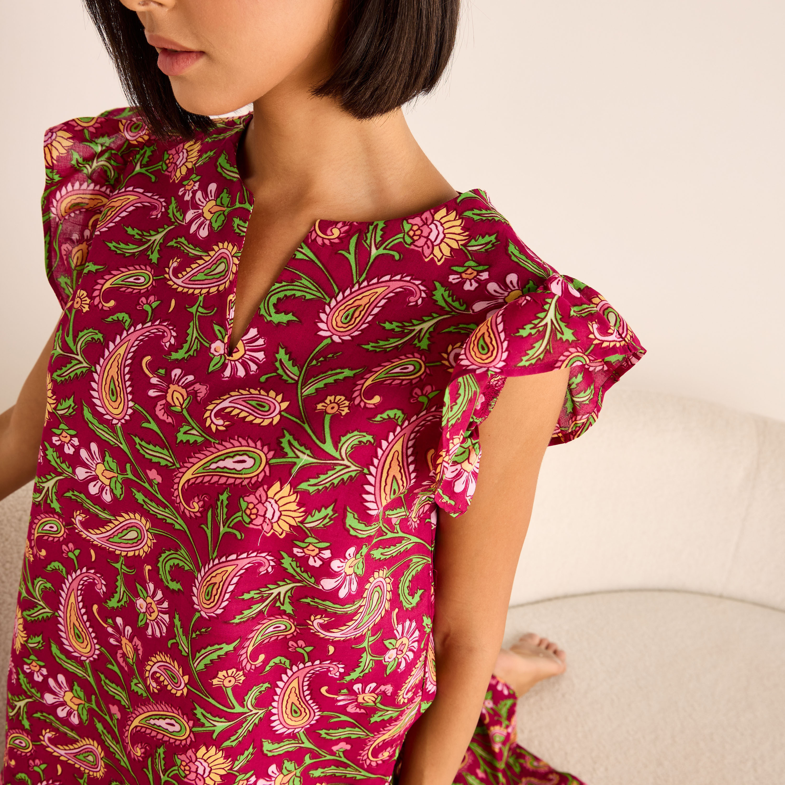 طقم بيجاما قطن بطبعات -women-clothing-nightwear-pyjamas-longsets-image-5