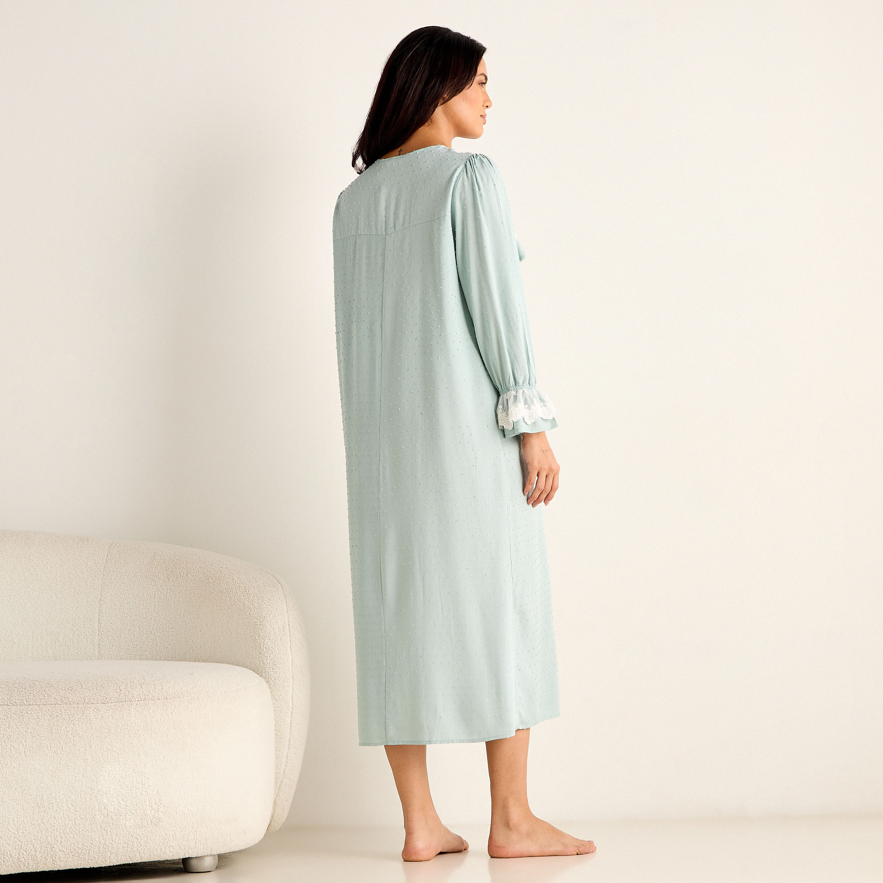 Lace Trim Maternity Night Dress-women-clothing-maternity-nightwear-image-3
