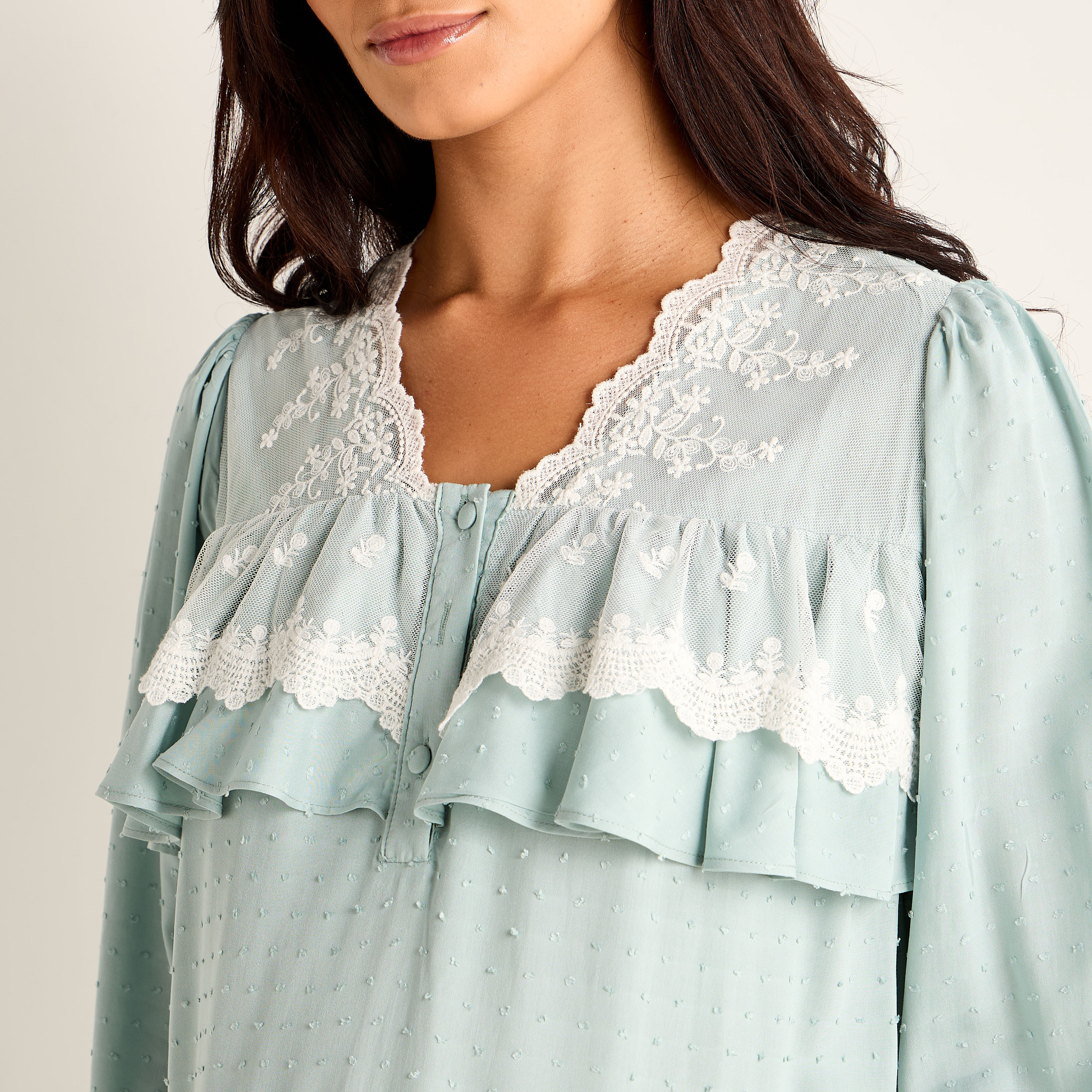 Lace Trim Maternity Night Dress-women-clothing-maternity-nightwear-image-4