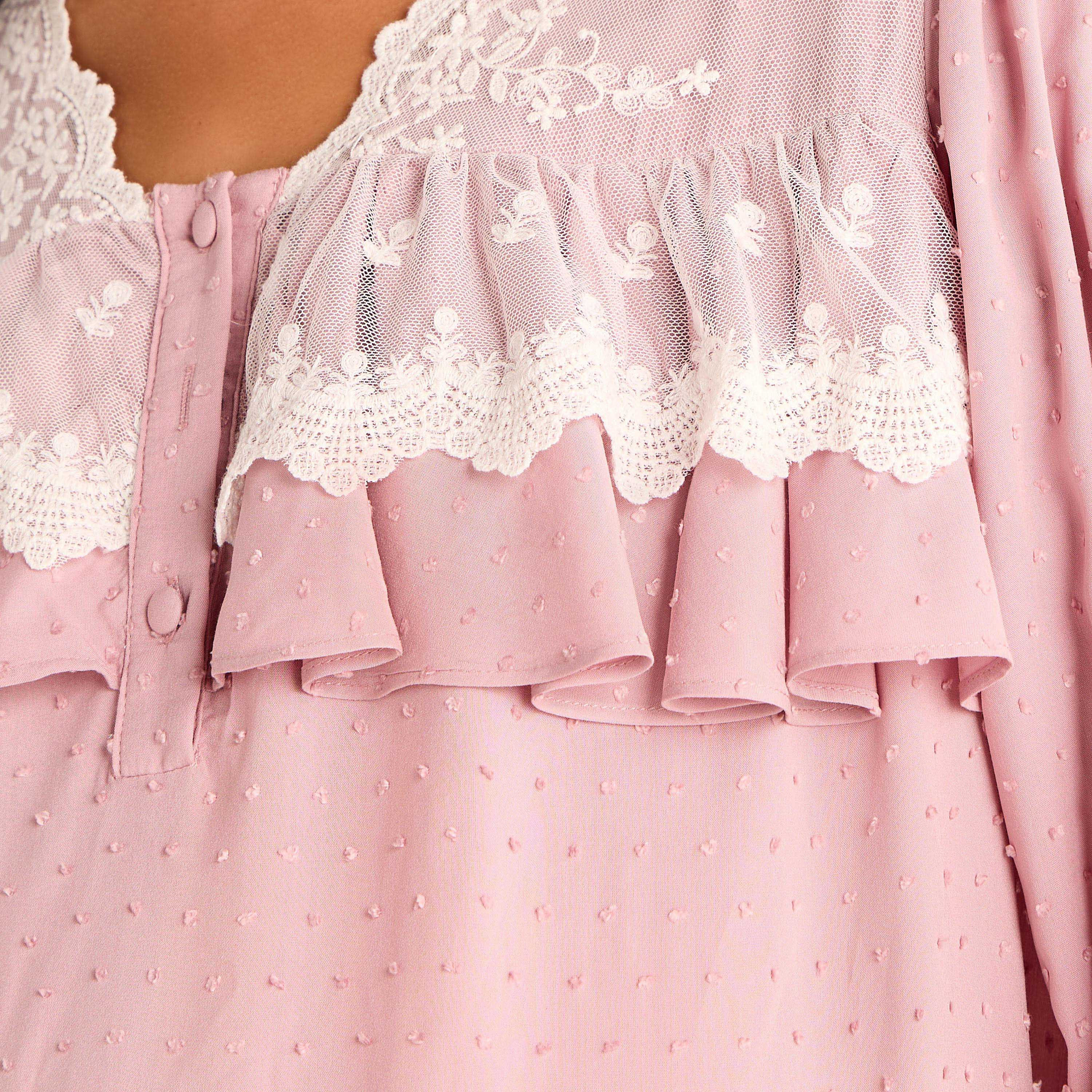 Lace Trim Maternity Night Dress-women-clothing-maternity-nightwear-image-5