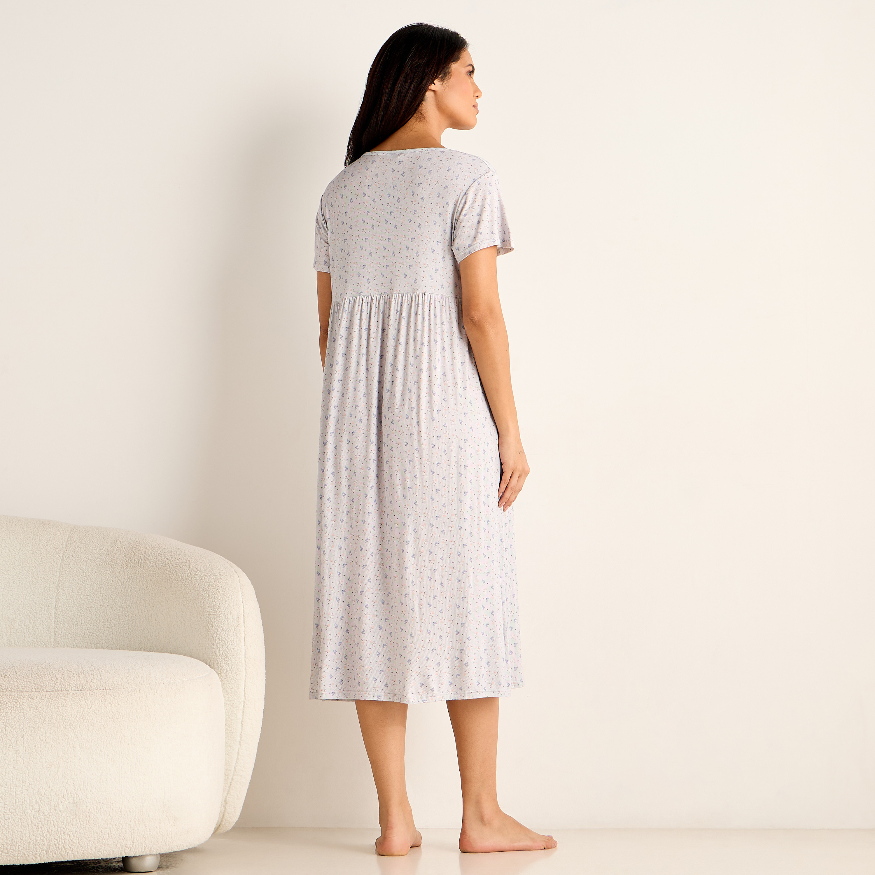 Floral Print Maternity Night Dress-women-clothing-maternity-nightwear-image-3