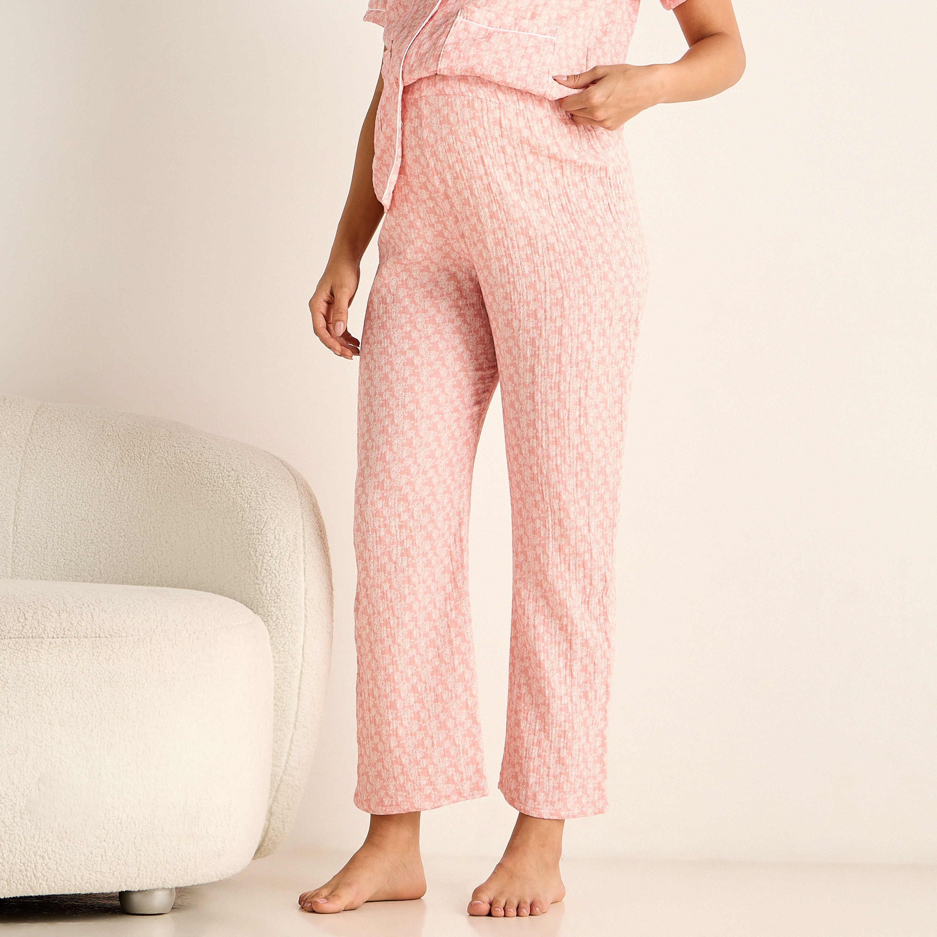 Floral Print Maternity Pyjama Set-women-clothing-maternity-nightwear-image-3