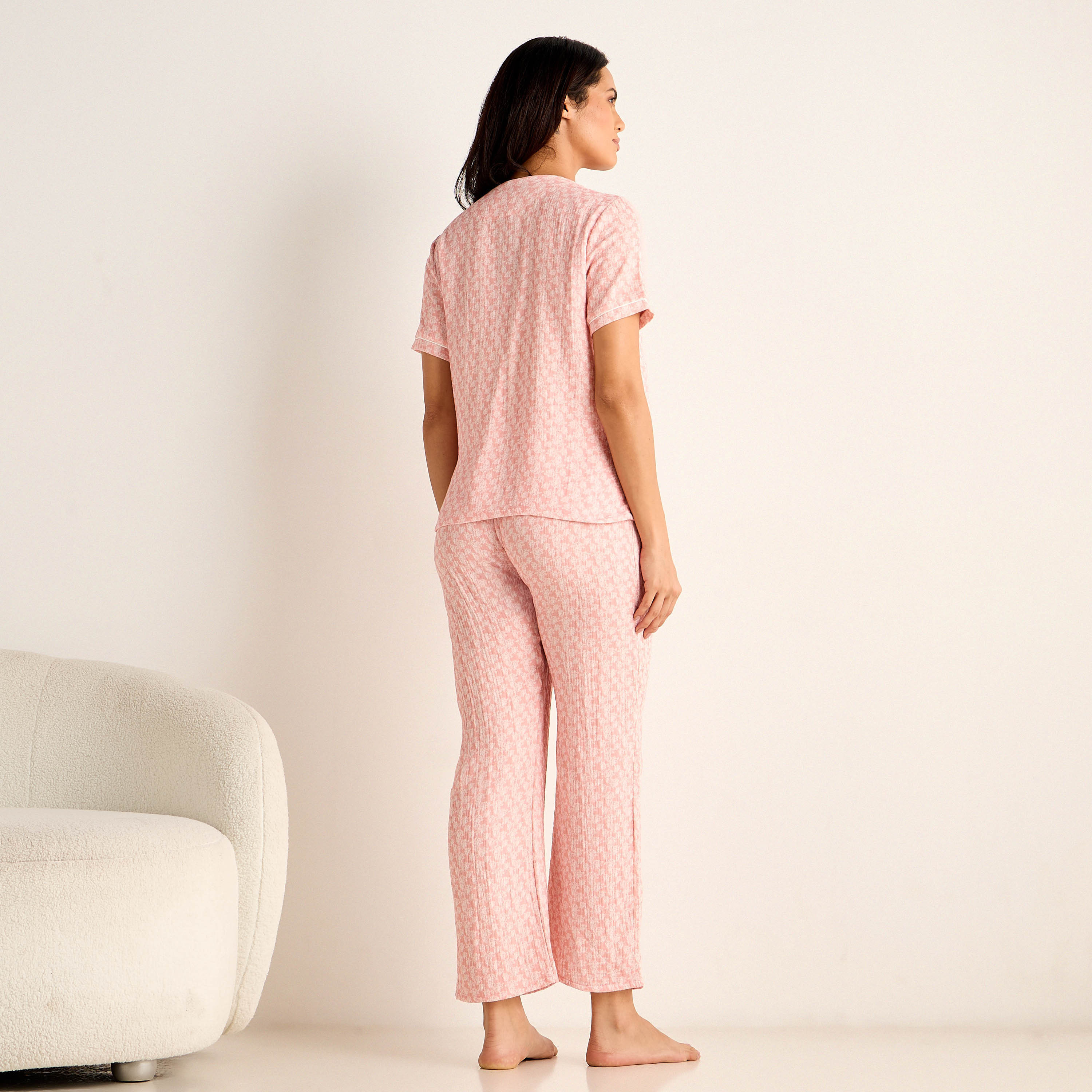 Floral Print Maternity Pyjama Set-women-clothing-maternity-nightwear-image-4