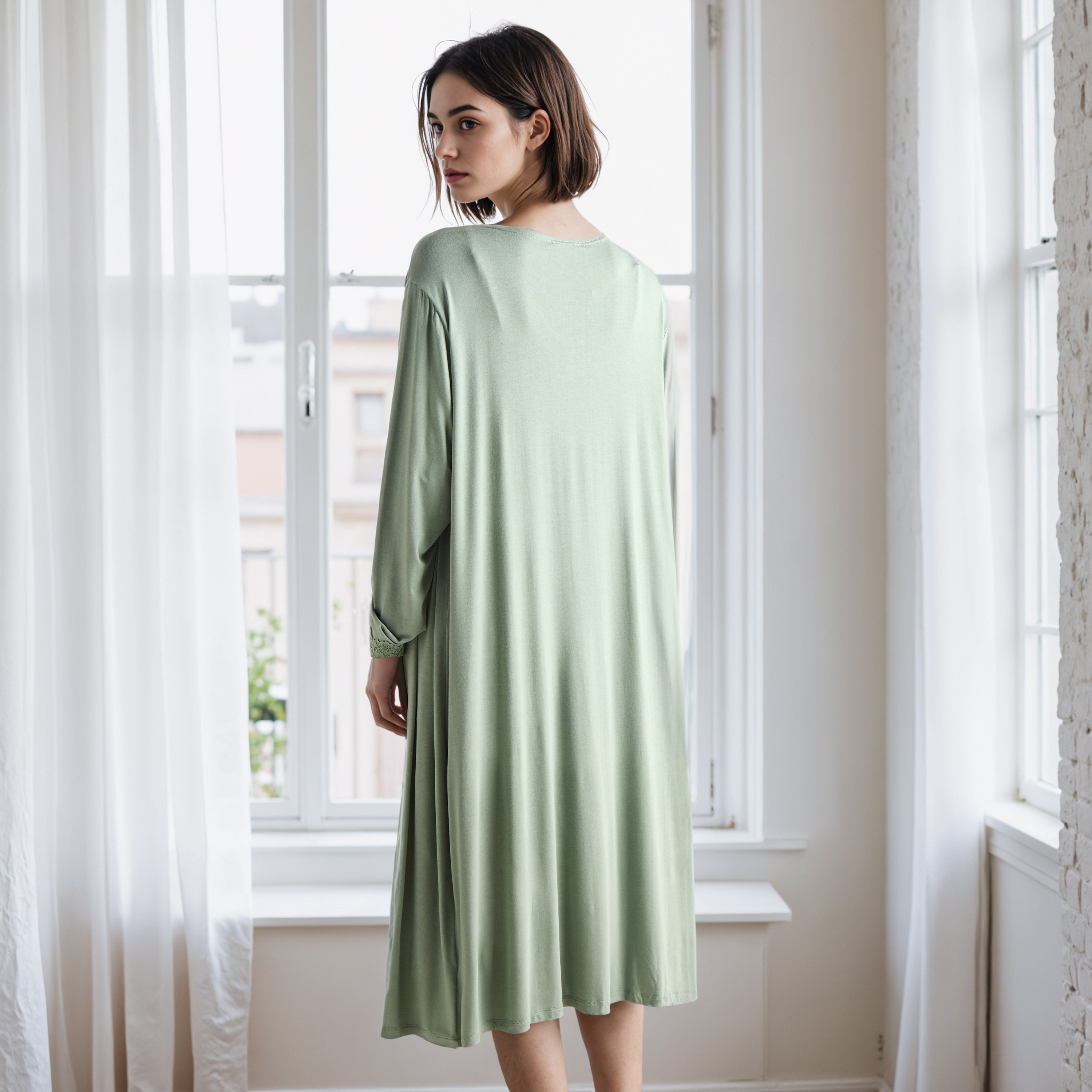 Lace Trim Slip Dress with Robe-women-clothing-nightwear-nighties-image-3