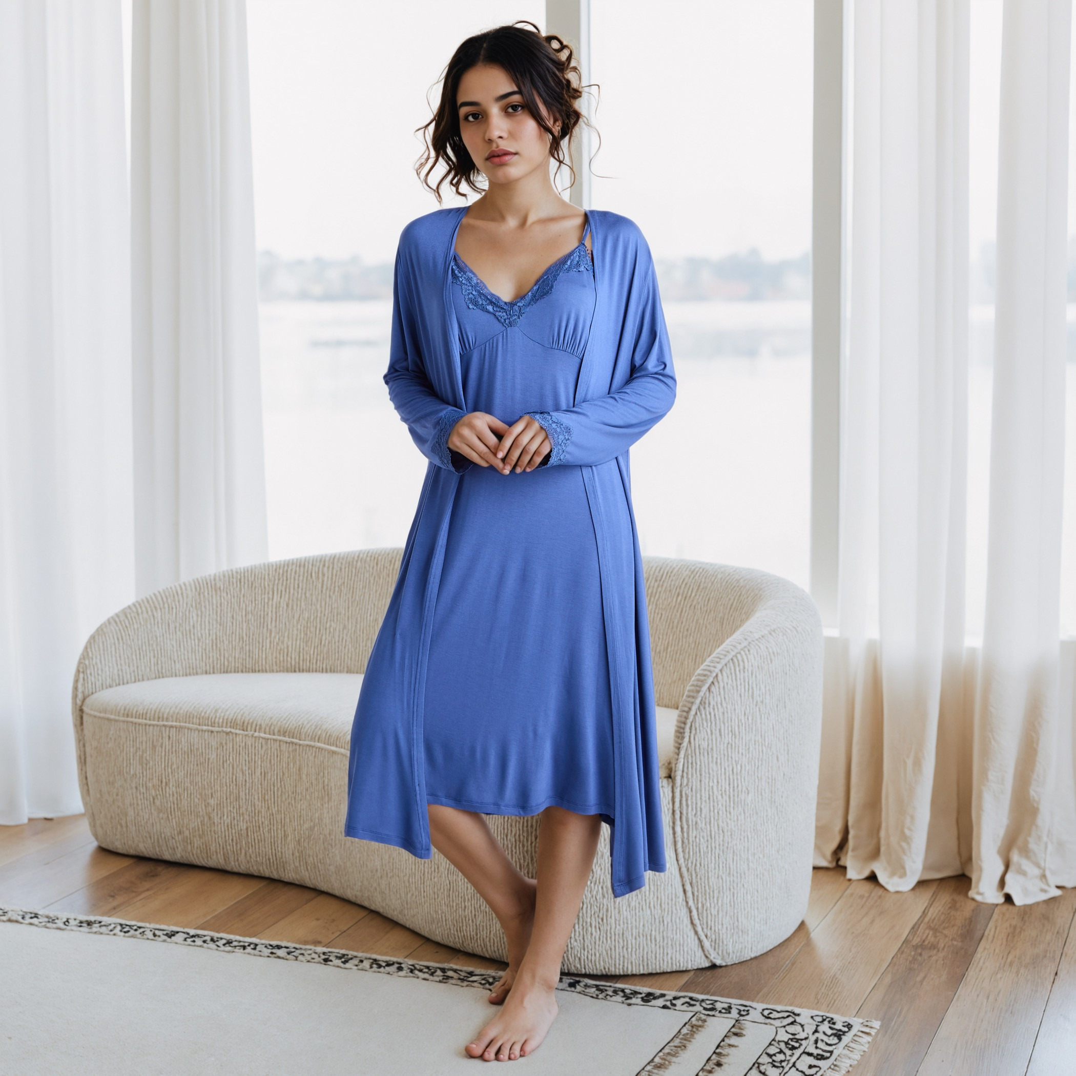 Lace Trim Slip Dress with Robe-women-clothing-nightwear-nighties-image-1