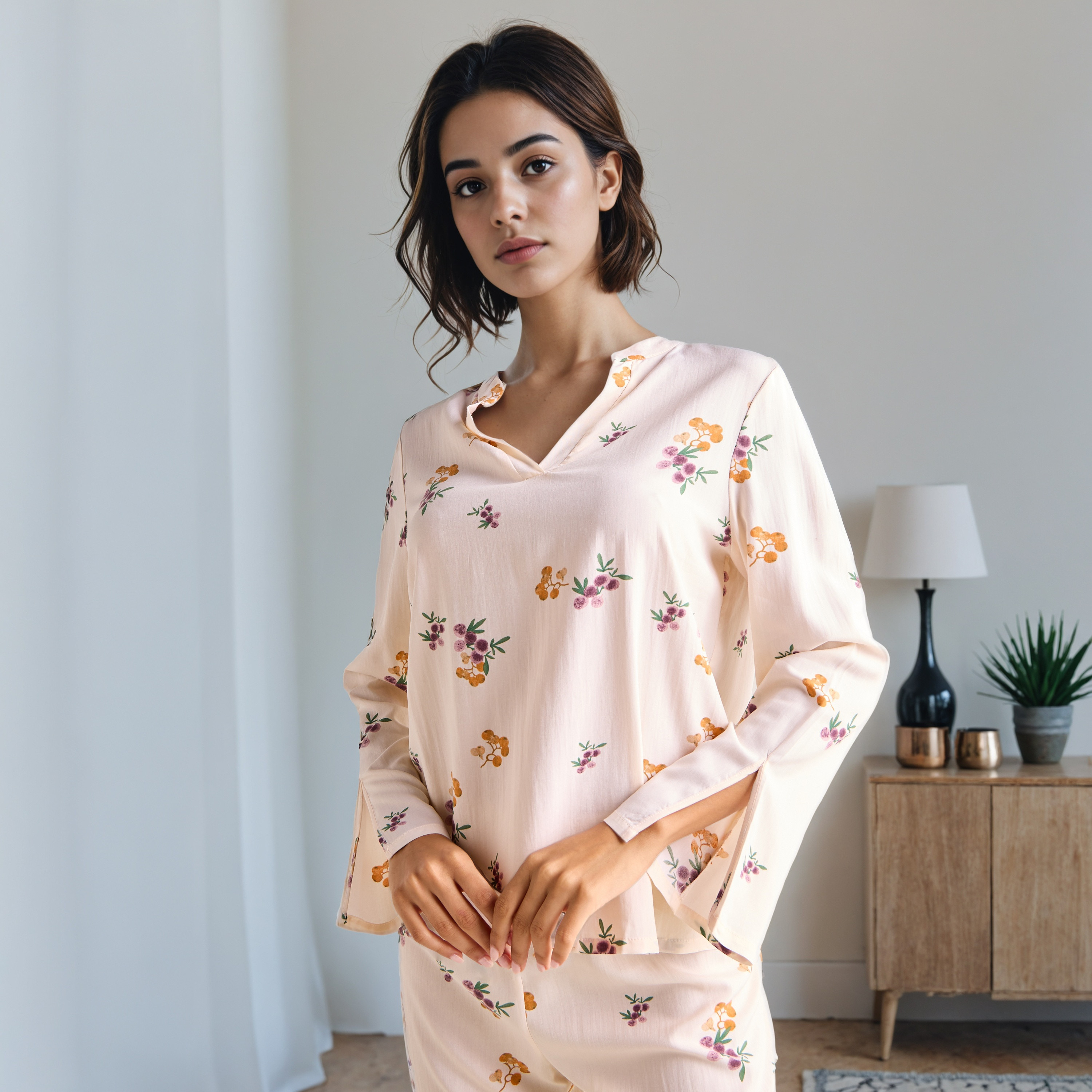Floral Print Pyjama Set-women-clothing-nightwear-pyjamas-longsets-image-2