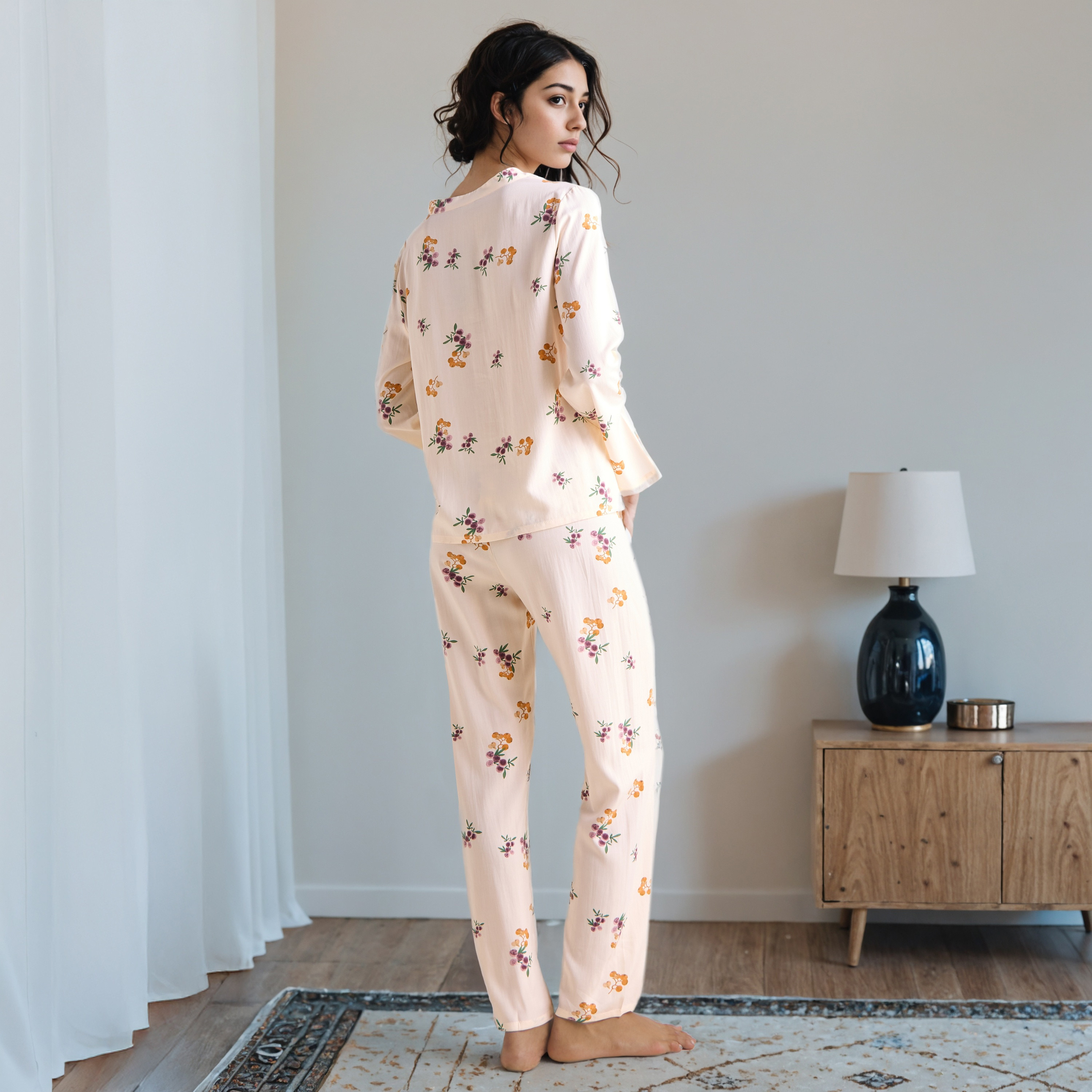 Floral Print Pyjama Set-women-clothing-nightwear-pyjamas-longsets-image-3