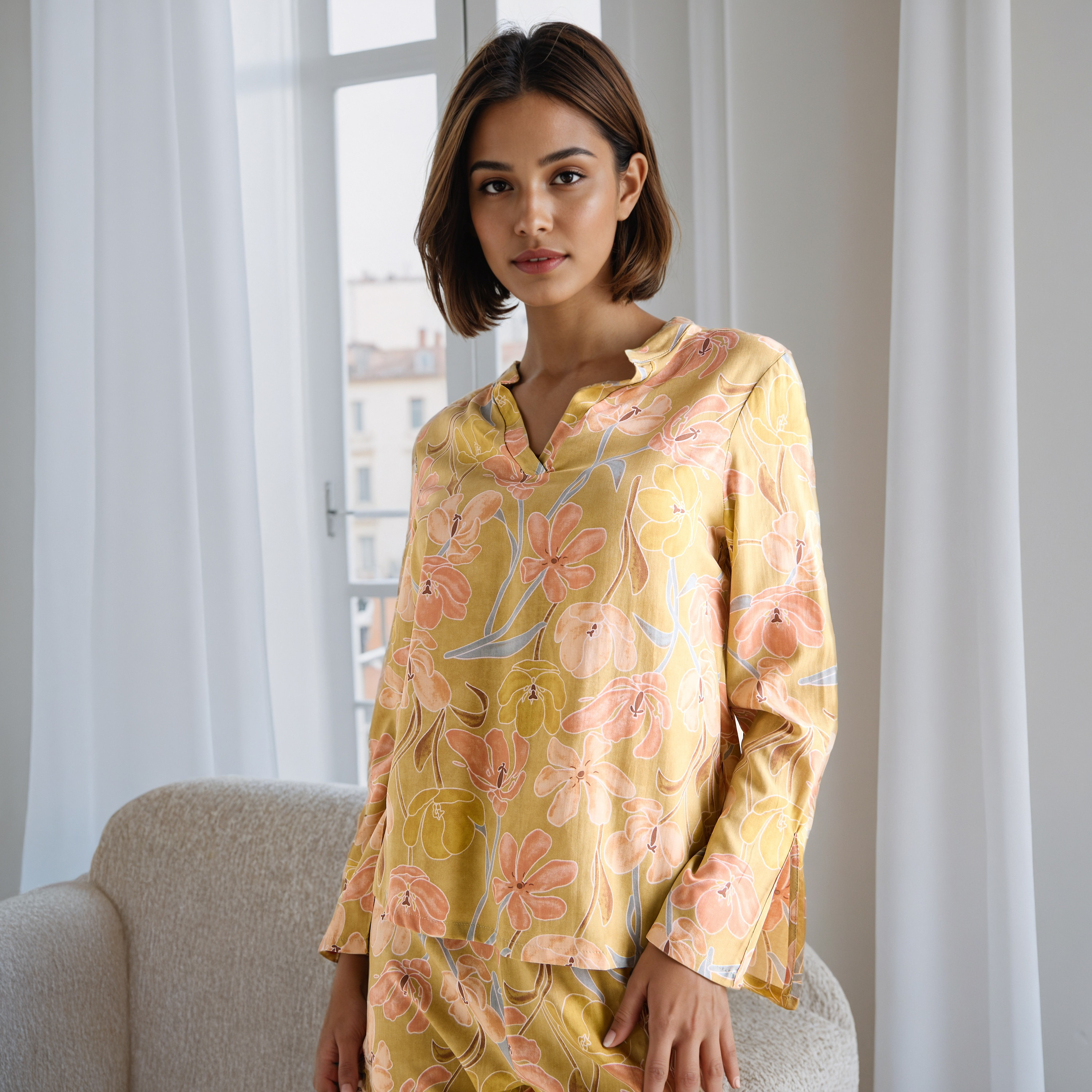 طقم بيجاما بطبعات-women-clothing-nightwear-pyjamas-longsets-image-2