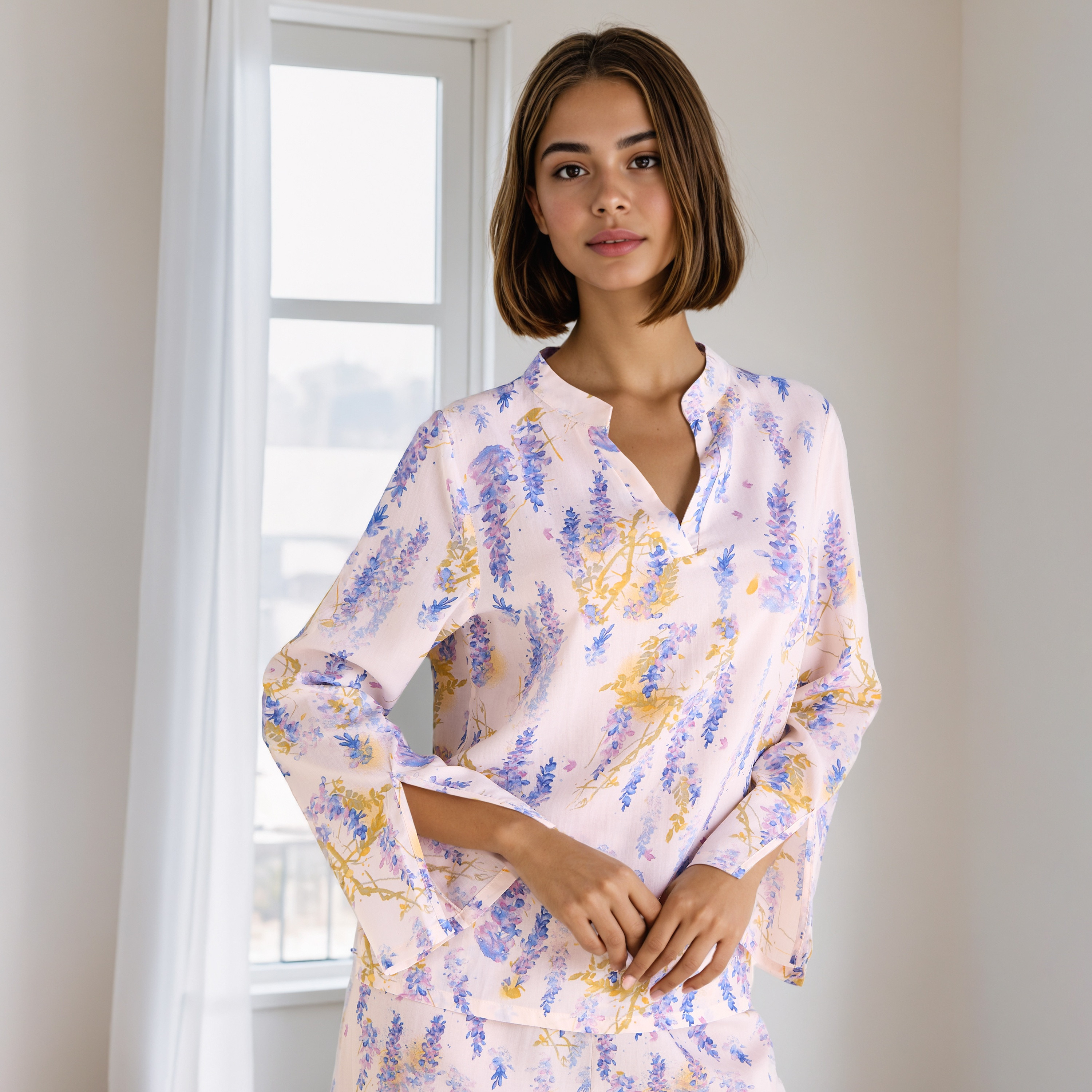 Floral Print Pyjama Set-women-clothing-nightwear-pyjamas-longsets-image-2