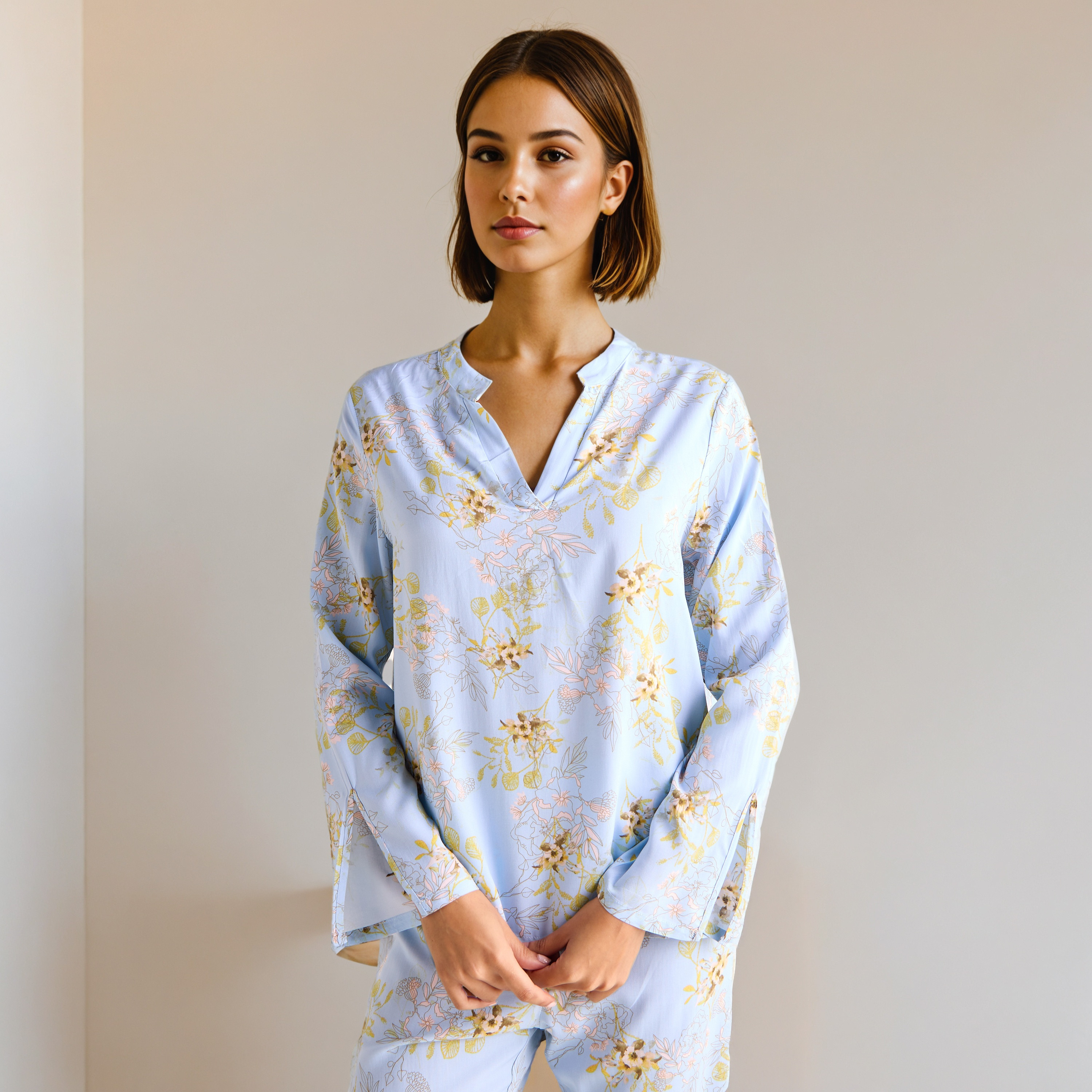Floral Print Pyjama Set-women-clothing-nightwear-pyjamas-longsets-image-2