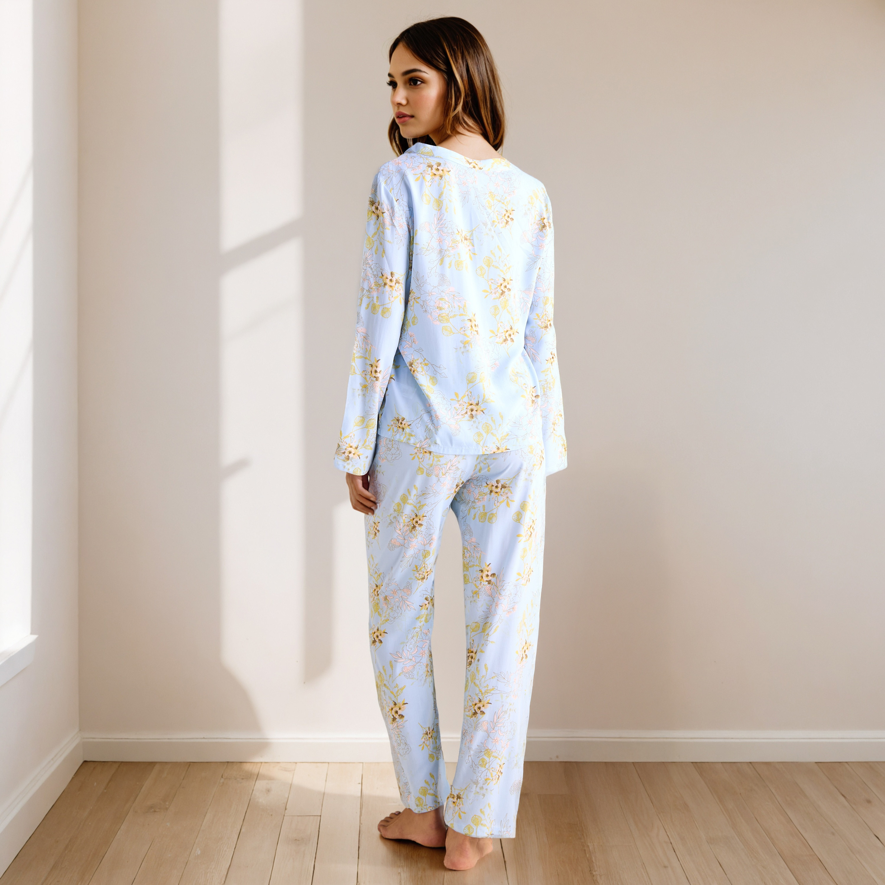 Floral Print Pyjama Set-women-clothing-nightwear-pyjamas-longsets-image-3