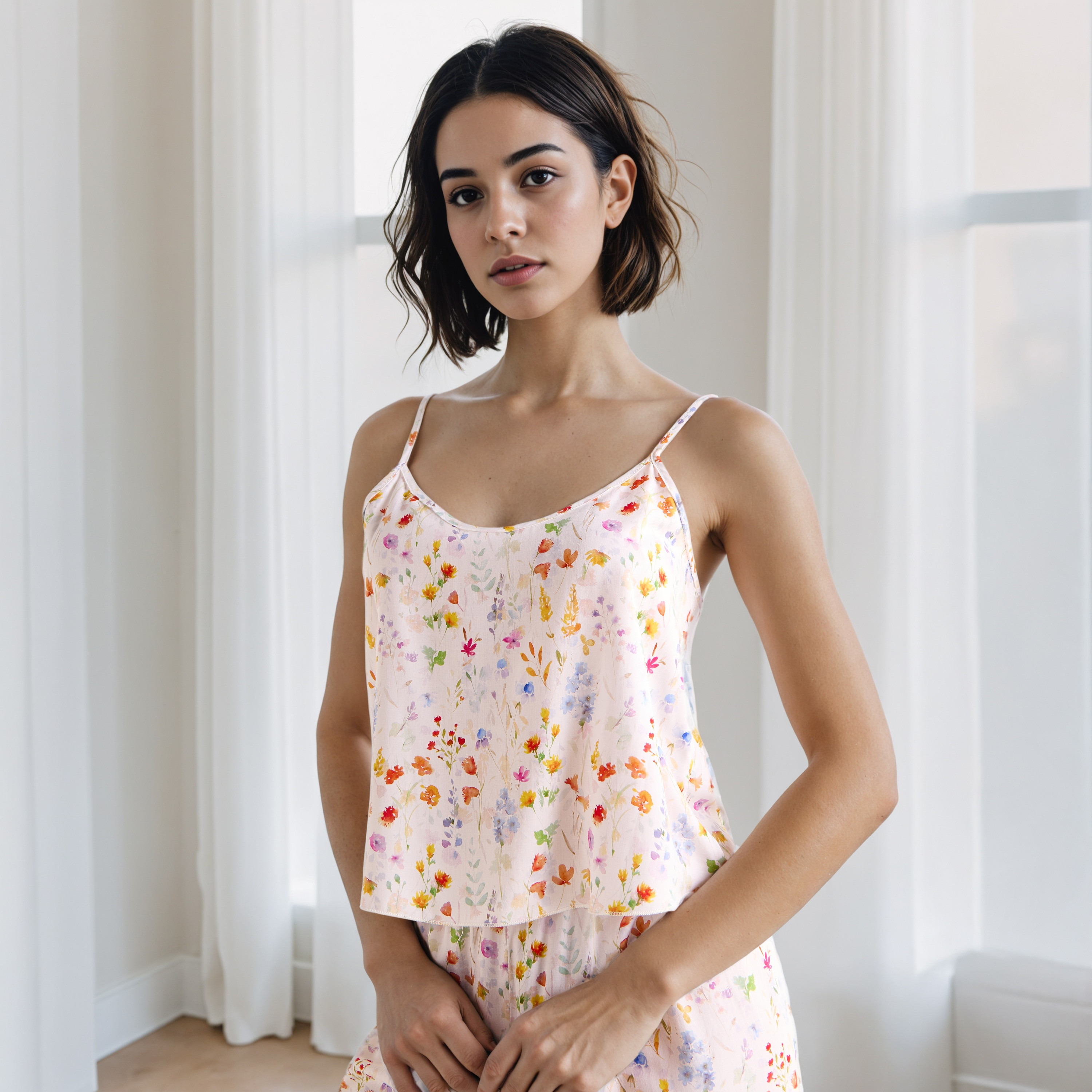 طقم بيجاما وروب بطبعات زهرية-women-clothing-nightwear-pyjamas-longsets-image-2
