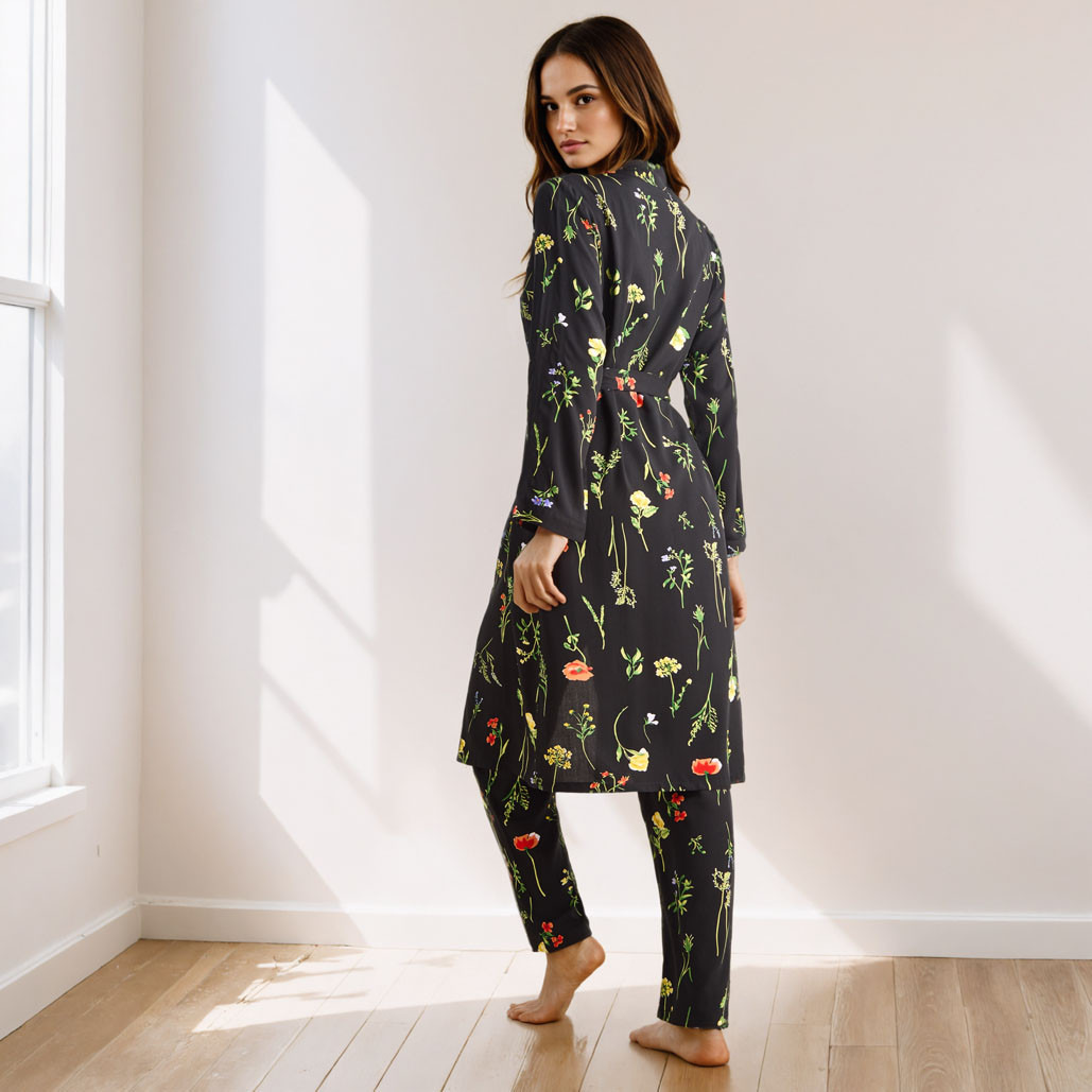All-Over Floral Print Robe and Pyjama Set-women-clothing-nightwear-pyjamas-longsets-image-2