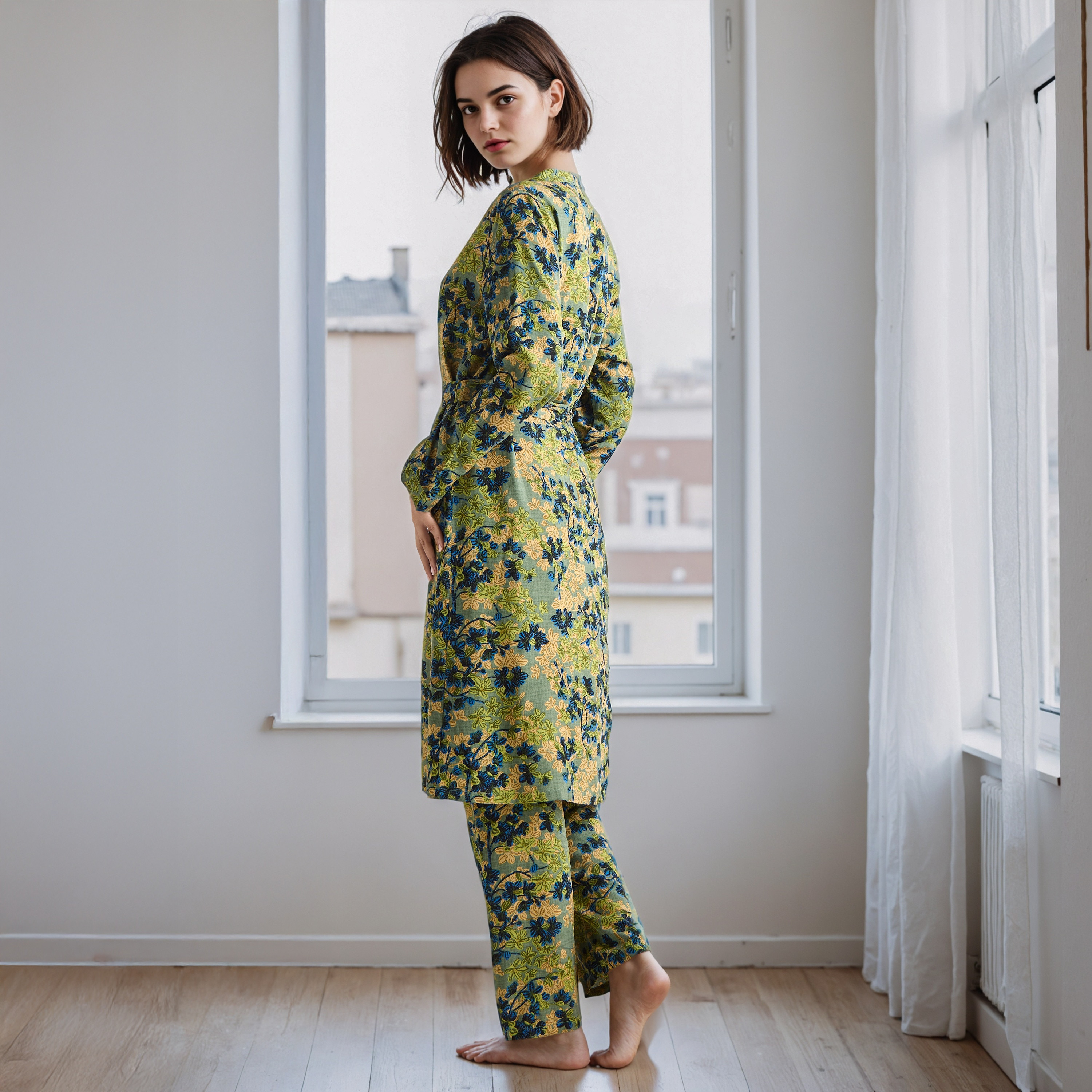 All-Over Floral Print Robe and Pyjama Set-women-clothing-nightwear-pyjamas-longsets-image-2